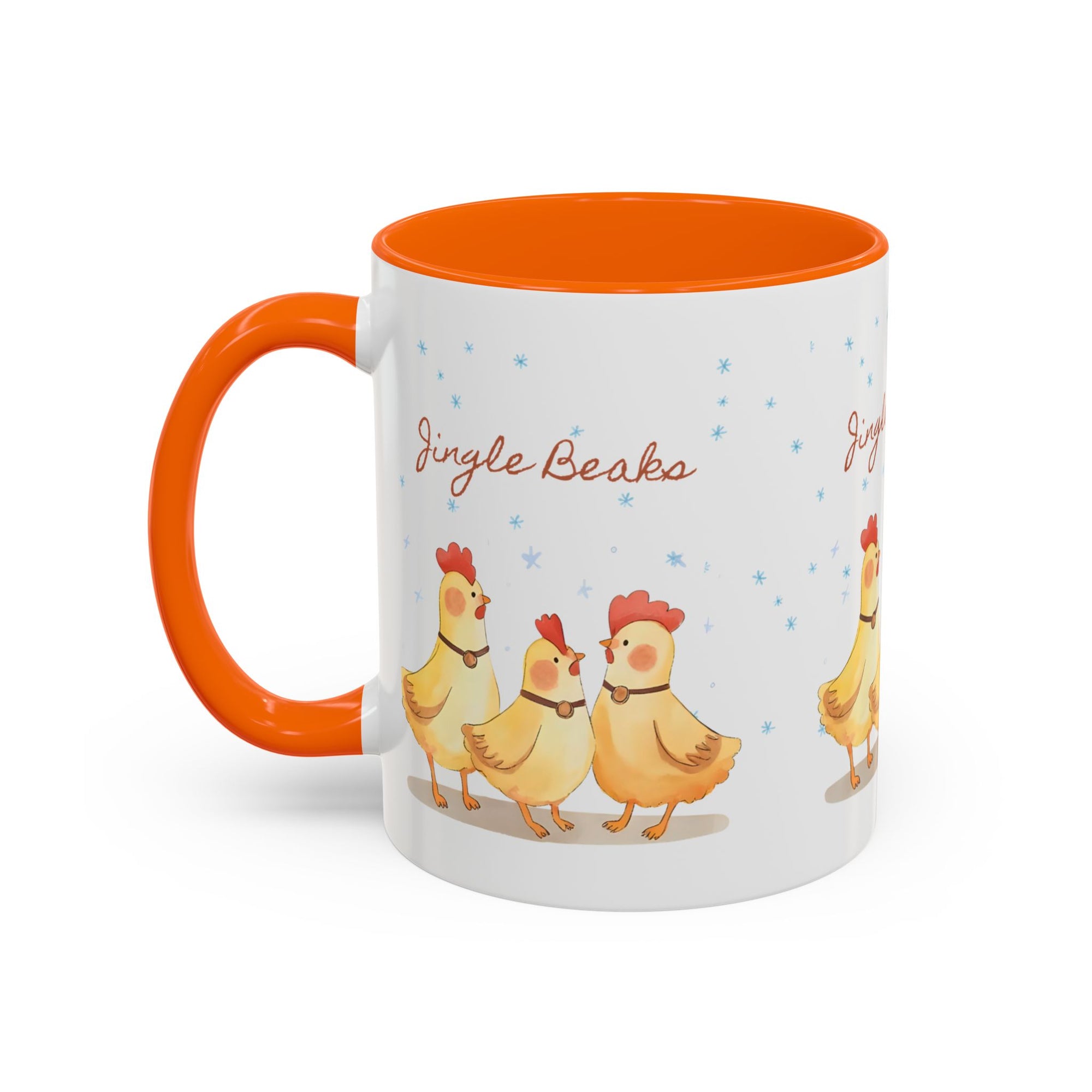Jingle Beaks Chicken Mug – Funny Holiday Coffee Cup – Farmhouse Christmas Gift for Chicken Lovers  Accent Coffee Mug, Cute Chickens Coffee Cup, Holiday Gift, Fun Kitchen Decor, Farmhouse Style Mug, Unique Present