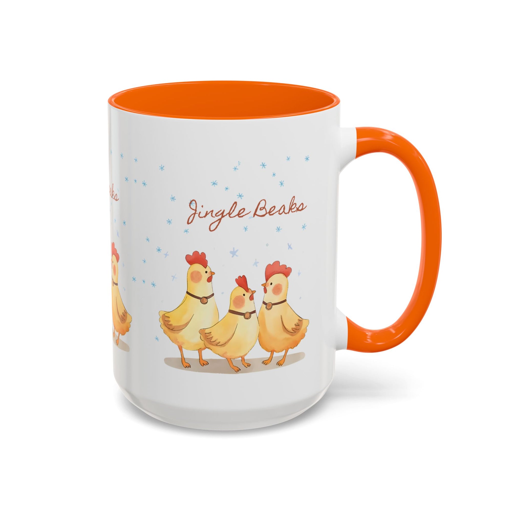 Jingle Beaks Chicken Mug – Funny Holiday Coffee Cup – Farmhouse Christmas Gift for Chicken Lovers  Accent Coffee Mug, Cute Chickens Coffee Cup, Holiday Gift, Fun Kitchen Decor, Farmhouse Style Mug, Unique Present
