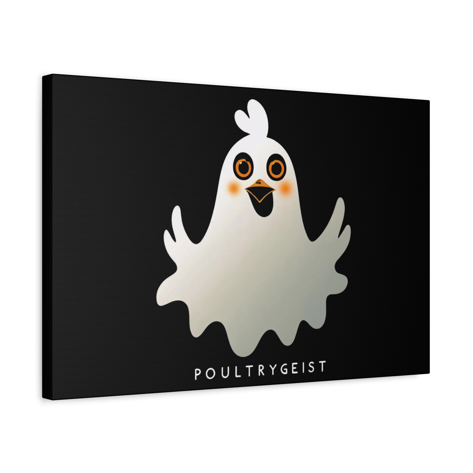 Poultrygeist Chicken Halloween Wall Art – Funny Farmhouse Spooky Decor – Gift for Chicken Lovers Whimsical Canvas Wall Art, Poultrygeist Decor, Cute Ghost Art, Halloween Home Decor, Fun Wall Hanging