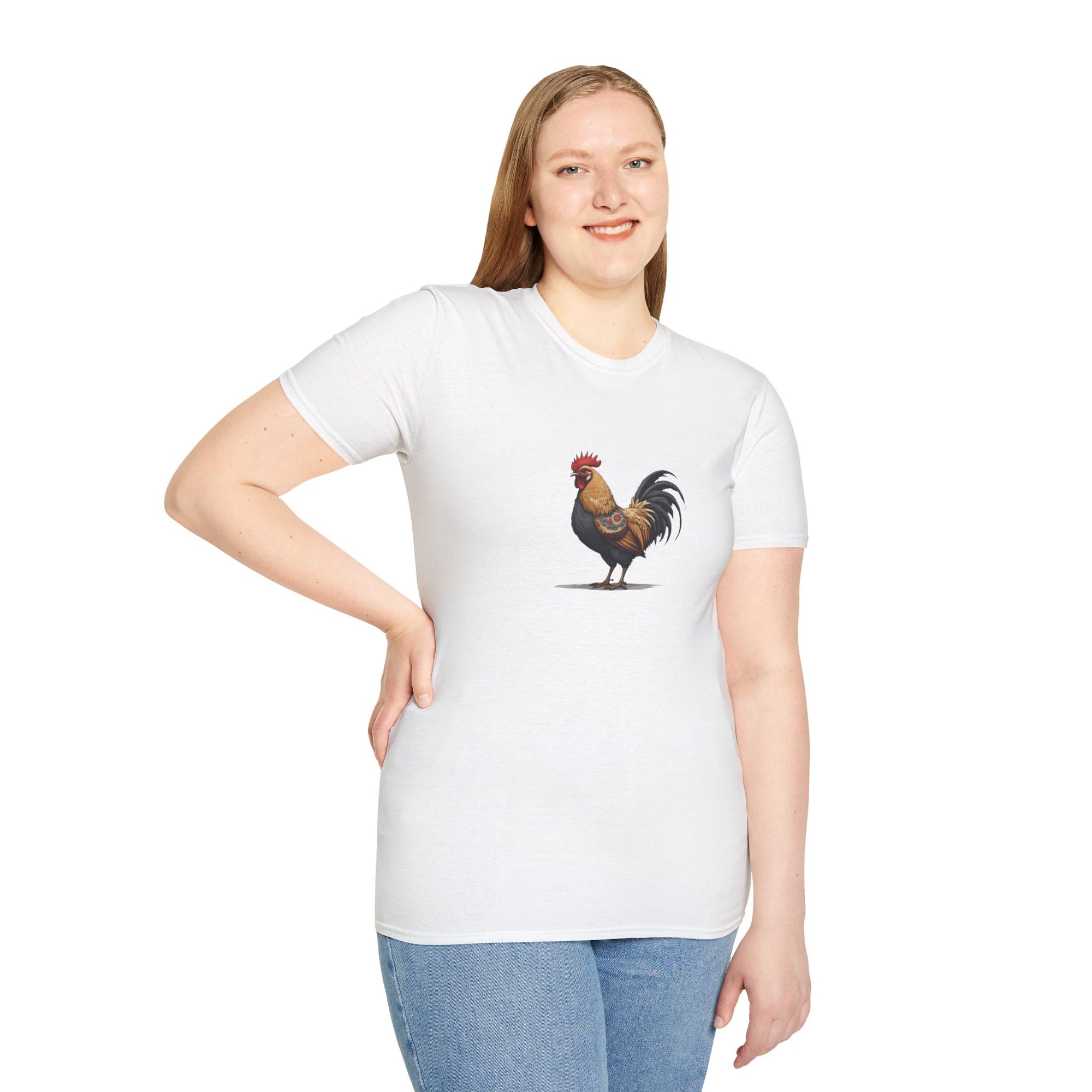 Rooster with Tattoo Wing Unisex T-Shirt