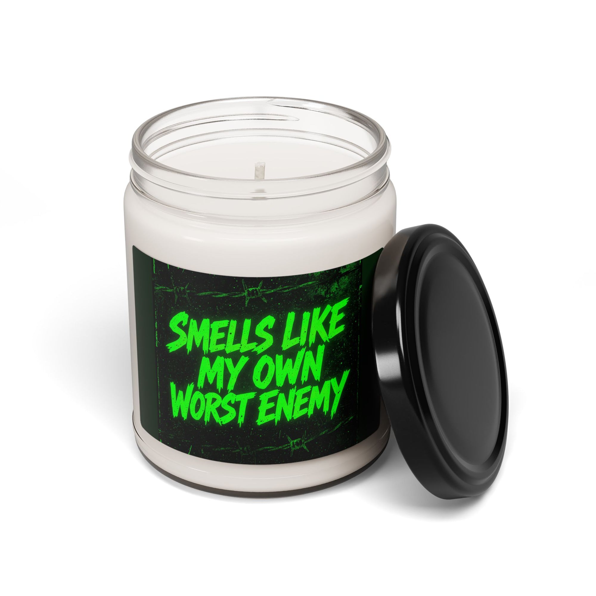 Smells Like My Own Worst Enemy Soy Candle | 90s Nostalgia Gift | Lit Inspired Candle | Retro Funny Candle for Music Lovers Scented Soy Candle, Unique Gift for Friends, Home Decor, Relaxation, Aromatherapy, Halloween Decoration, Funny Quote Candle