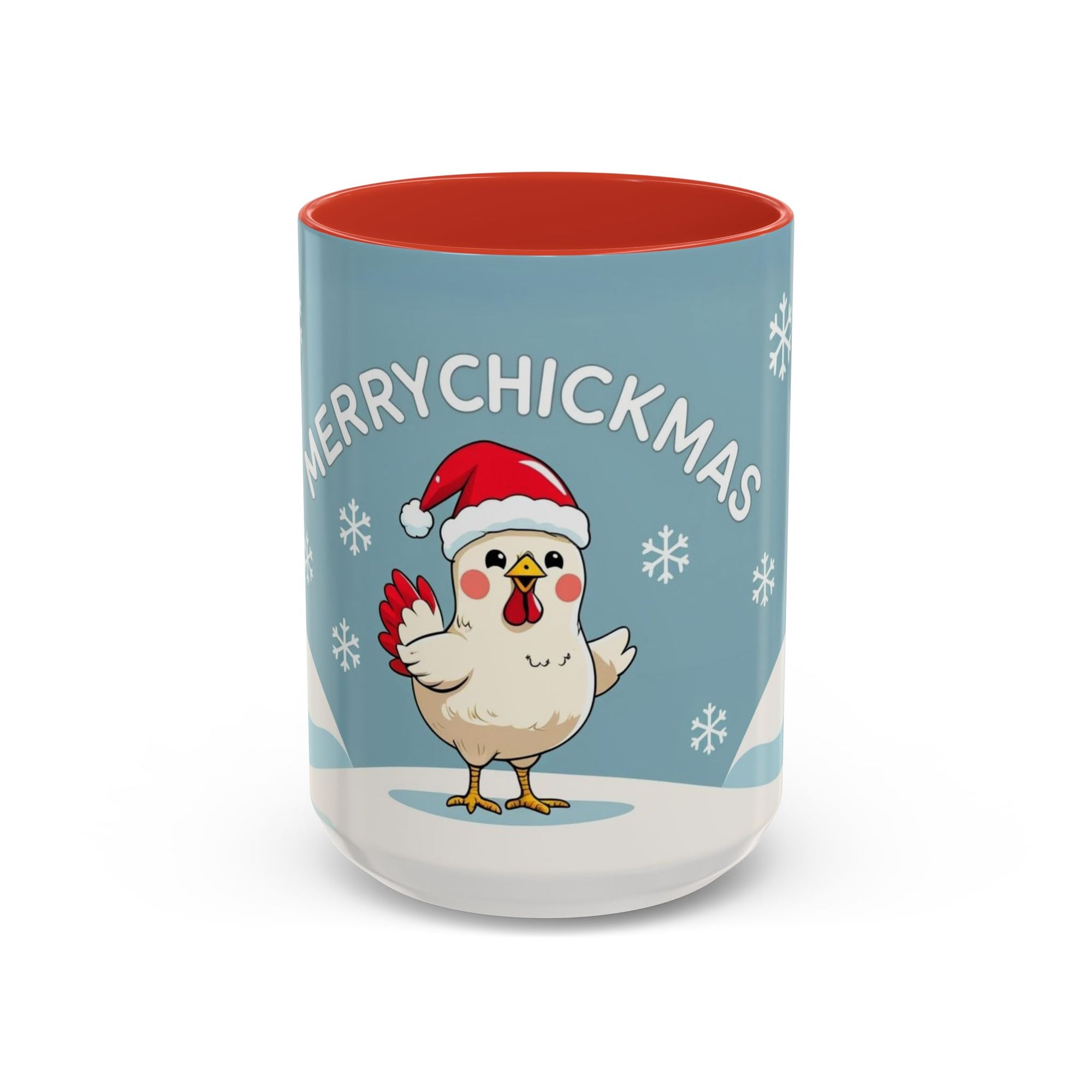 Merry Chickmas Christmas Chicken Accent Coffee Mug - Cute Holiday Gift, Festive Drinkware, Winter Celebration, Merry Chickmas, Funny Holiday Gift for Chicken Moms