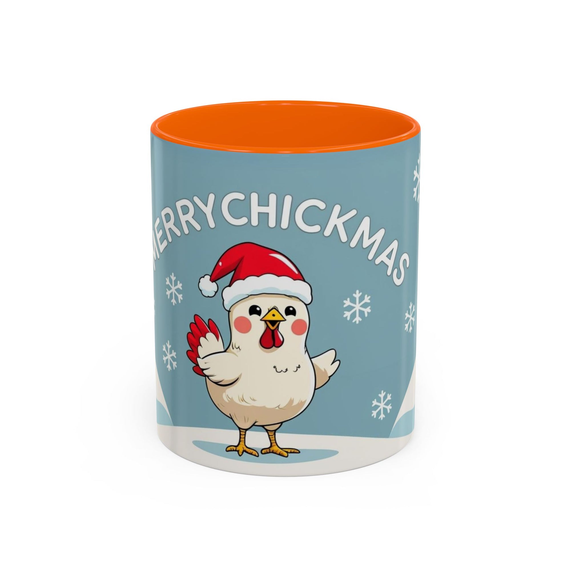 Merry Chickmas Christmas Chicken Accent Coffee Mug - Cute Holiday Gift, Festive Drinkware, Winter Celebration, Merry Chickmas, Funny Holiday Gift for Chicken Moms