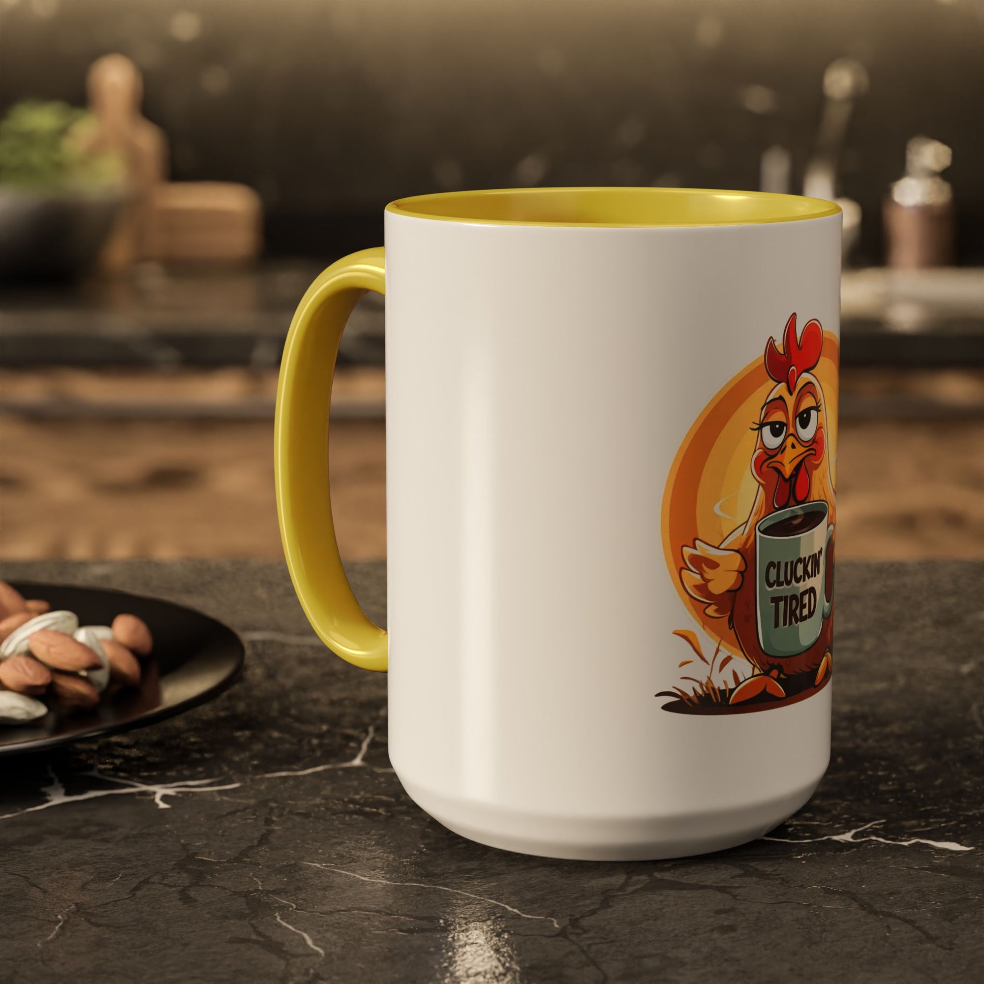Cluckin’ Tired – 20oz Stainless Steel Tumbler Funny Chicken Mug, Clucking Tired Coffee Cup, Gift for Chicken Lovers, Colorful Ceramic Mug, Morning Coffee Cup