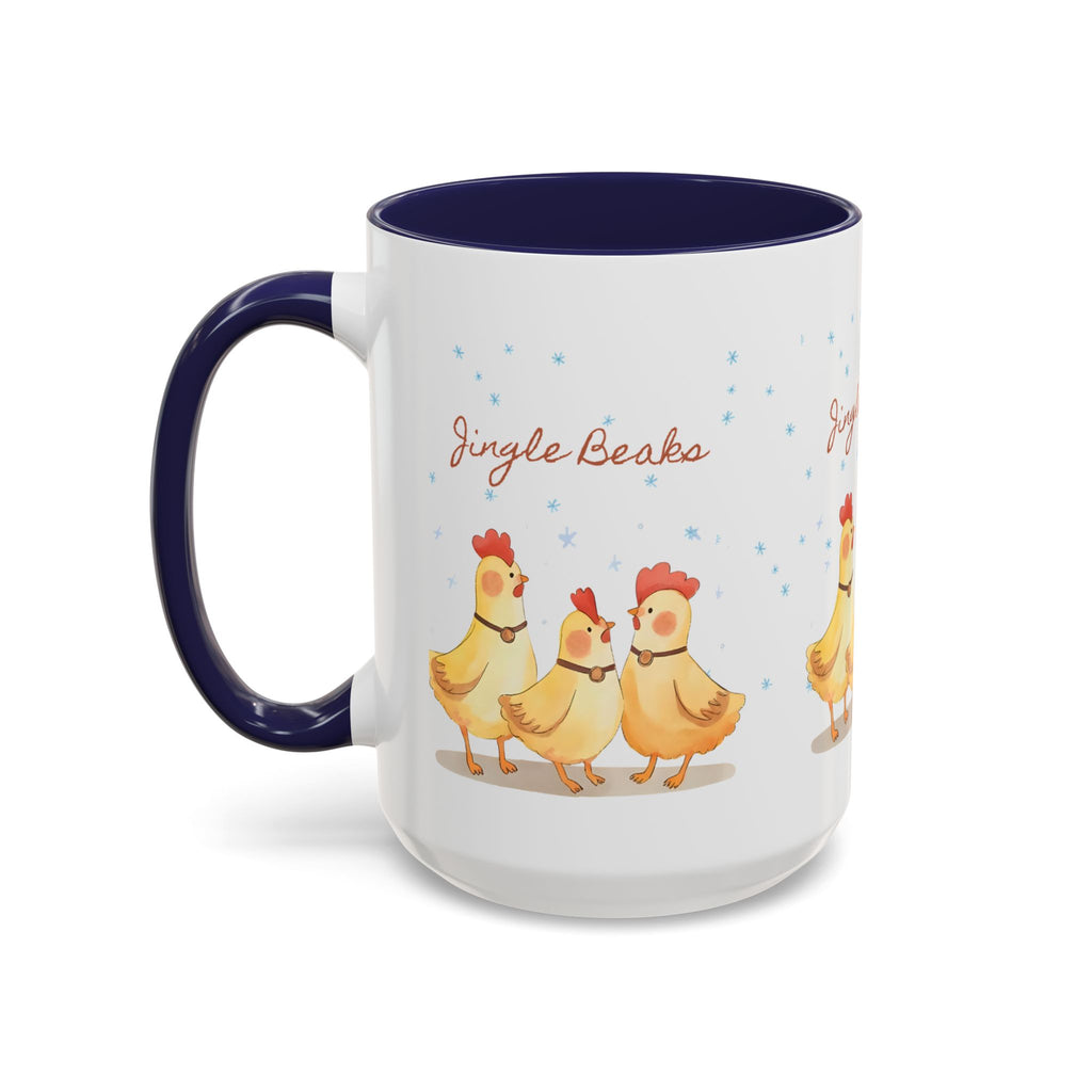 Jingle Beaks Chicken Mug – Funny Holiday Coffee Cup – Farmhouse Christmas Gift for Chicken Lovers  Accent Coffee Mug, Cute Chickens Coffee Cup, Holiday Gift, Fun Kitchen Decor, Farmhouse Style Mug, Unique Present