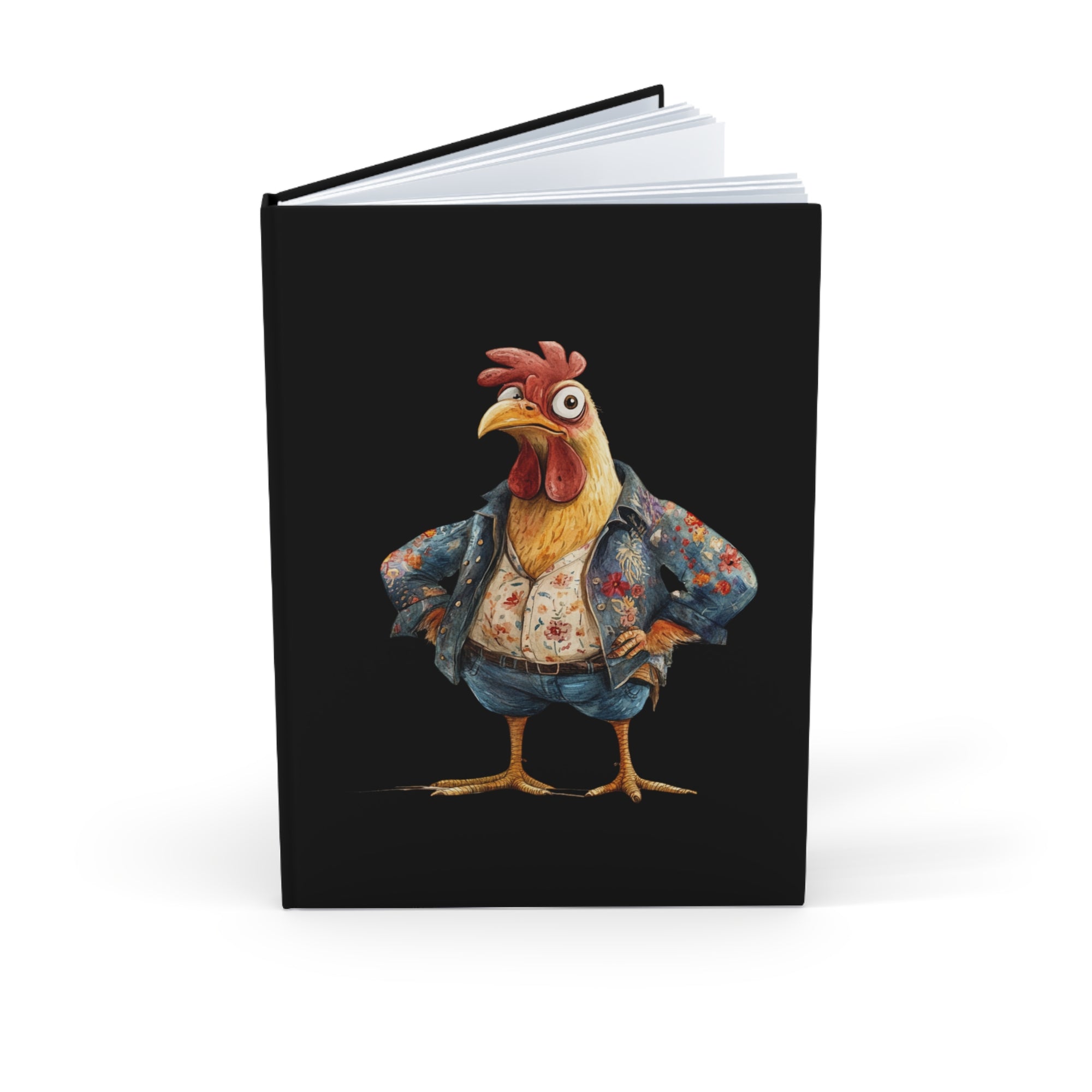 Funny Chicken Hardcover Journal, Quirky Notebook for Writers, Gift for Farmers, Daily Planner, Creative Sketchbook