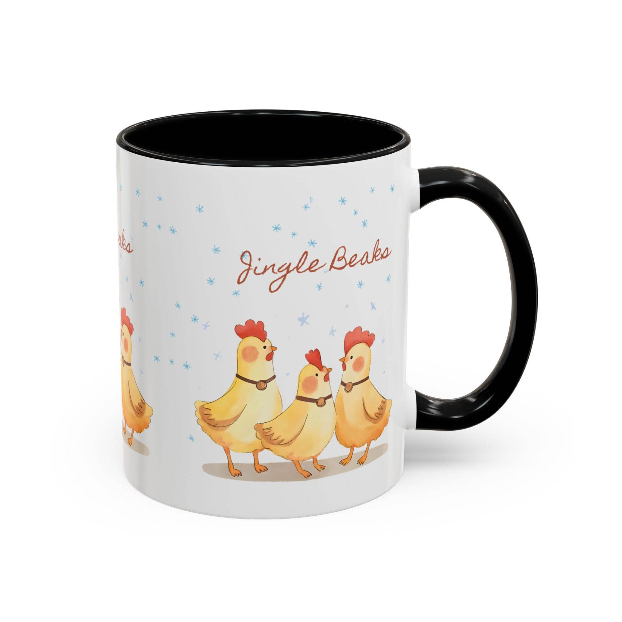 Jingle Beaks Chicken Mug – Funny Holiday Coffee Cup – Farmhouse Christmas Gift for Chicken Lovers  Accent Coffee Mug, Cute Chickens Coffee Cup, Holiday Gift, Fun Kitchen Decor, Farmhouse Style Mug, Unique Present
