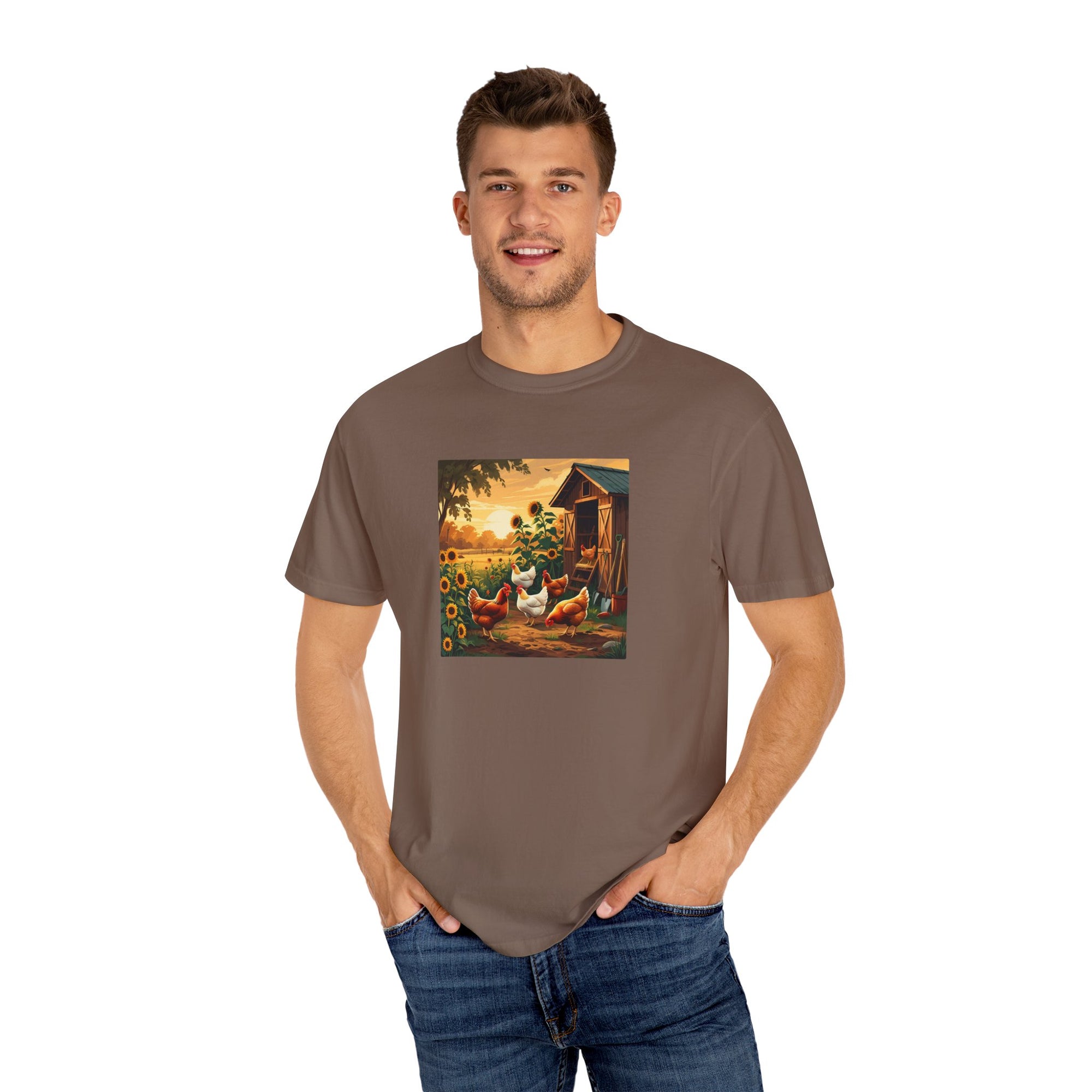 Farmhouse Inspired T-Shirt, Vintage Chicken Art Tee, Animal Lover Gift, Country Home Decor, Garden Party Apparel, Summer Casual Wear