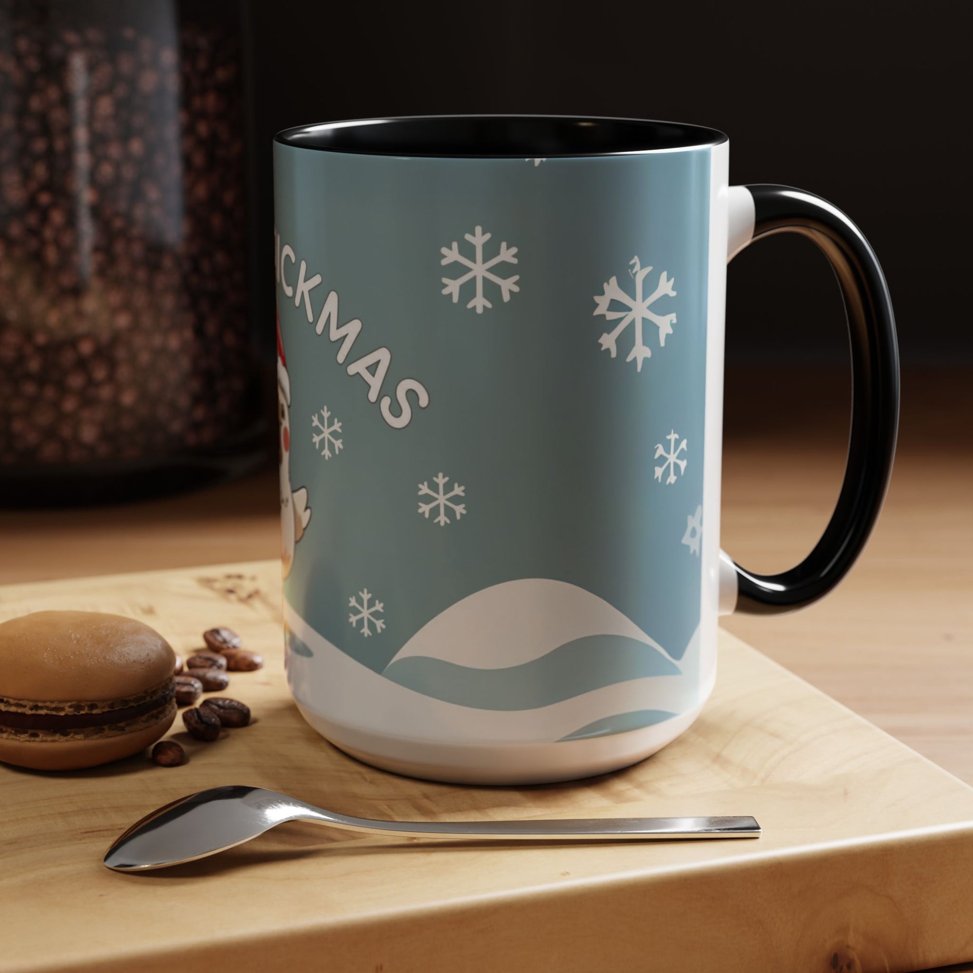 Merry Chickmas Christmas Chicken Accent Coffee Mug - Cute Holiday Gift, Festive Drinkware, Winter Celebration, Merry Chickmas, Funny Holiday Gift for Chicken Moms