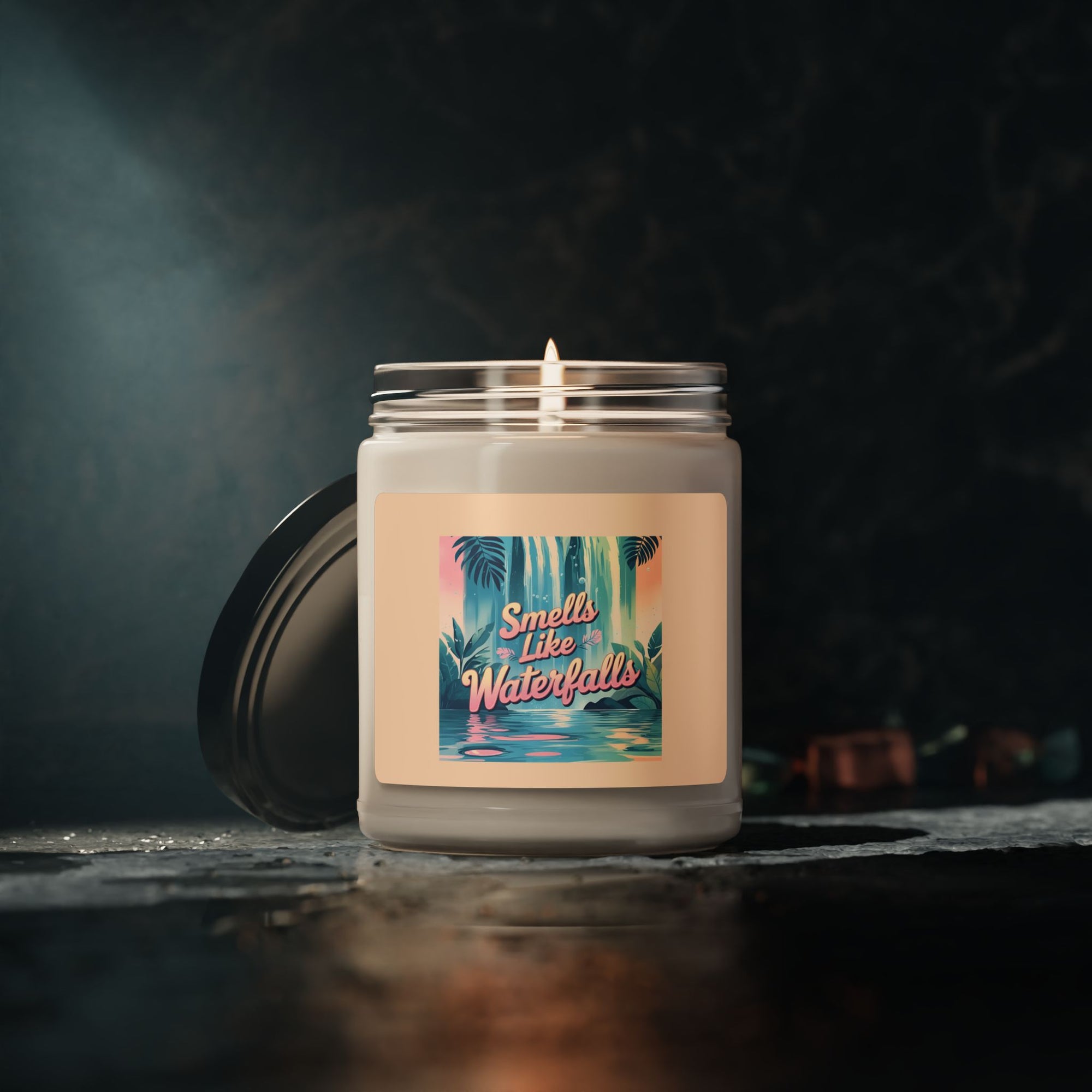 Smells Like Waterfalls Soy Candle | 90s Nostalgia Gift | TLC Inspired Candle | Retro Funny Candle for Music Lovers