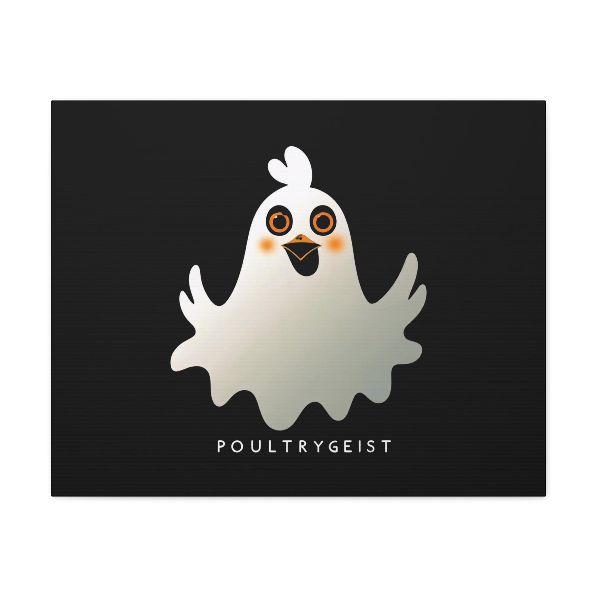 Poultrygeist Chicken Halloween Wall Art – Funny Farmhouse Spooky Decor – Gift for Chicken Lovers Whimsical Canvas Wall Art, Poultrygeist Decor, Cute Ghost Art, Halloween Home Decor, Fun Wall Hanging
