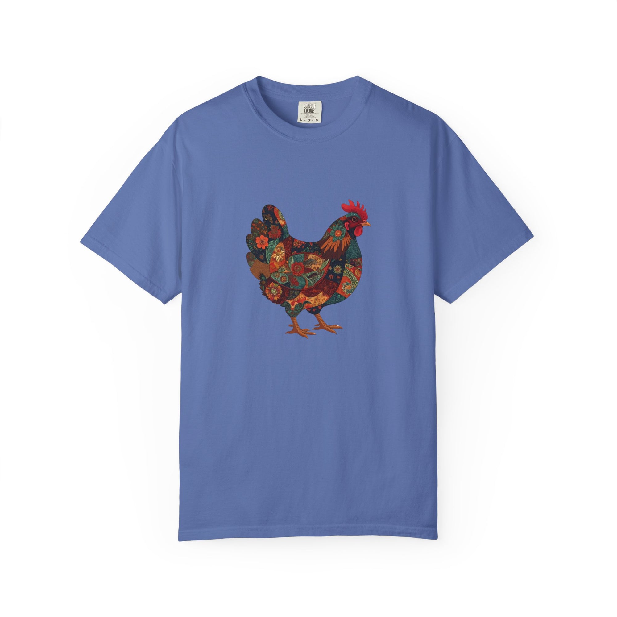 Boho Floral Chicken Unisex T-Shirt | Farmhouse Style | Gift for Animal Lovers, Casual Wear, Eco-Friendly Fashion
