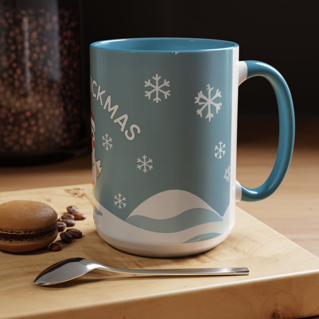 Merry Chickmas Christmas Chicken Accent Coffee Mug - Cute Holiday Gift, Festive Drinkware, Winter Celebration, Merry Chickmas, Funny Holiday Gift for Chicken Moms