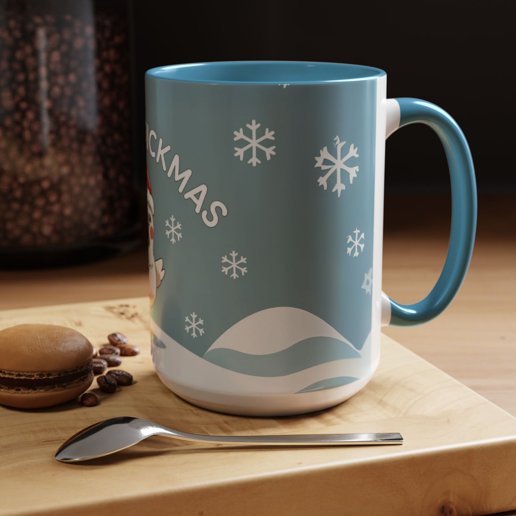 Merry Chickmas Christmas Chicken Accent Coffee Mug - Cute Holiday Gift, Festive Drinkware, Winter Celebration, Merry Chickmas, Funny Holiday Gift for Chicken Moms
