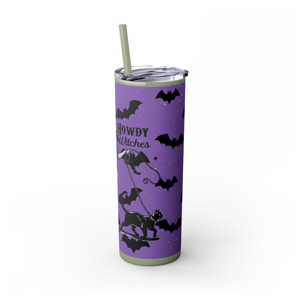 Halloween-Themed Skinny Tumbler with Straw, 20oz | Perfect for Spooky Parties, Trick or Treating, Gifting, or Everyday Use
