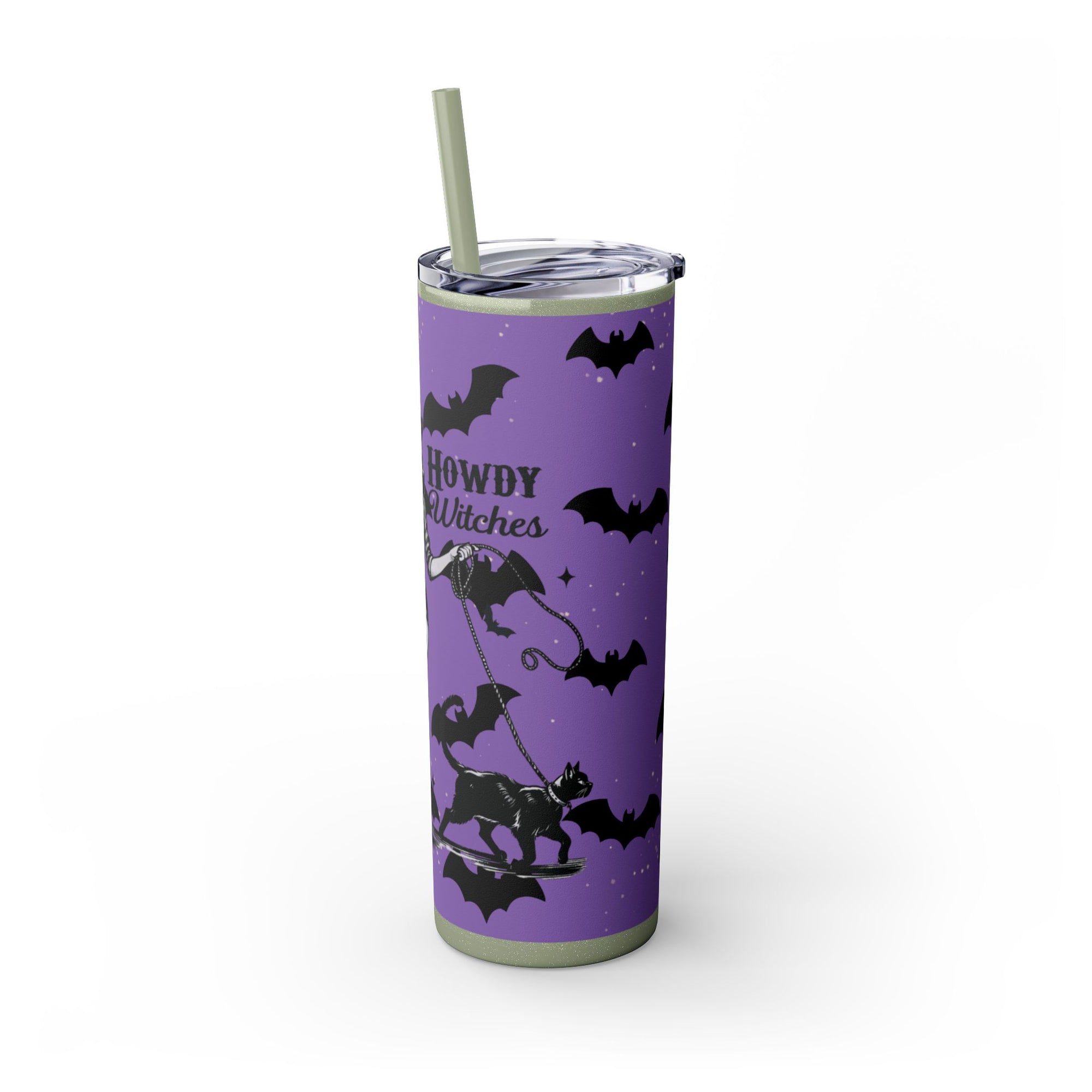Halloween-Themed Skinny Tumbler with Straw, 20oz | Perfect for Spooky Parties, Trick or Treating, Gifting, or Everyday Use