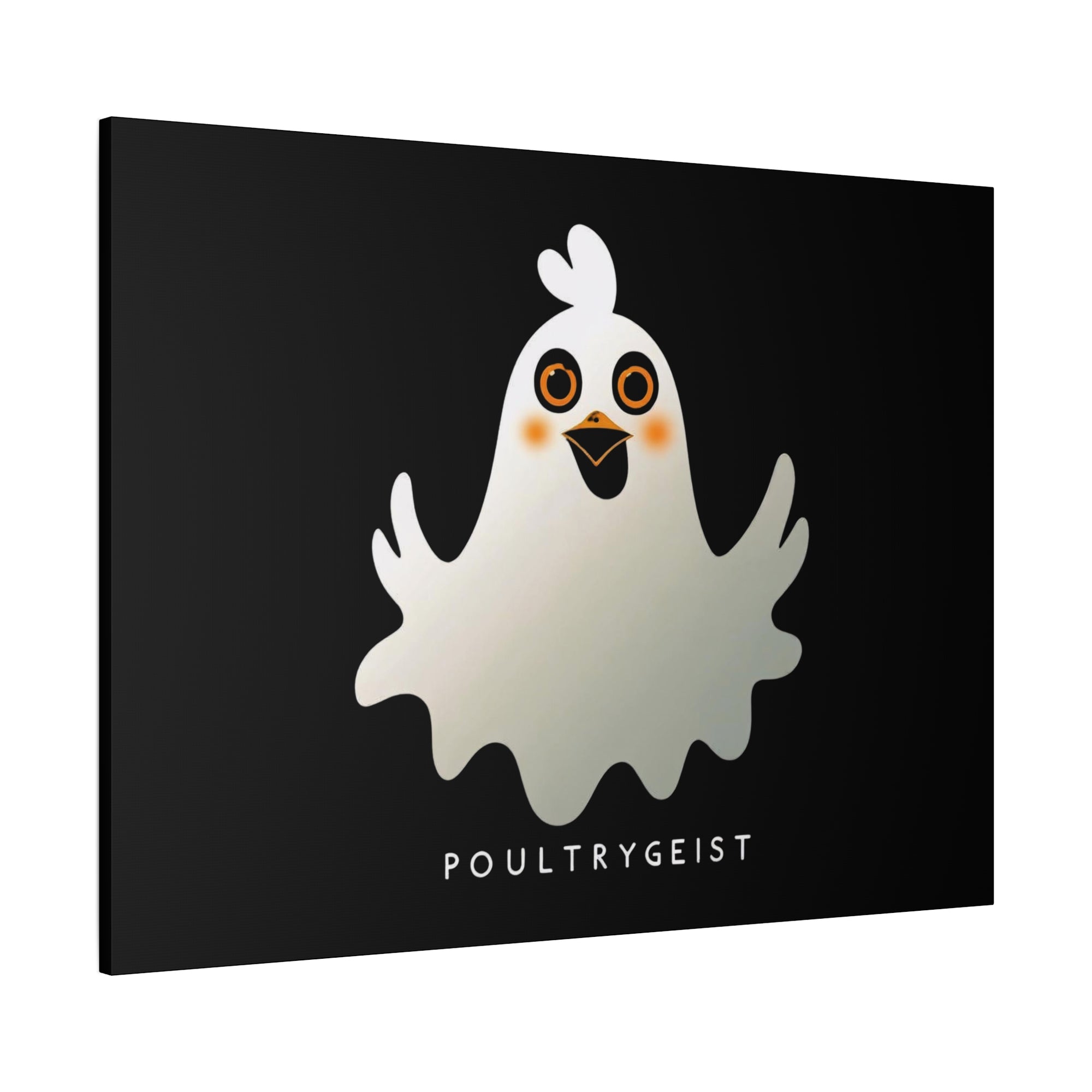 Poultrygeist Chicken Halloween Wall Art – Funny Farmhouse Spooky Decor – Gift for Chicken Lovers Whimsical Canvas Wall Art, Poultrygeist Decor, Cute Ghost Art, Halloween Home Decor, Fun Wall Hanging