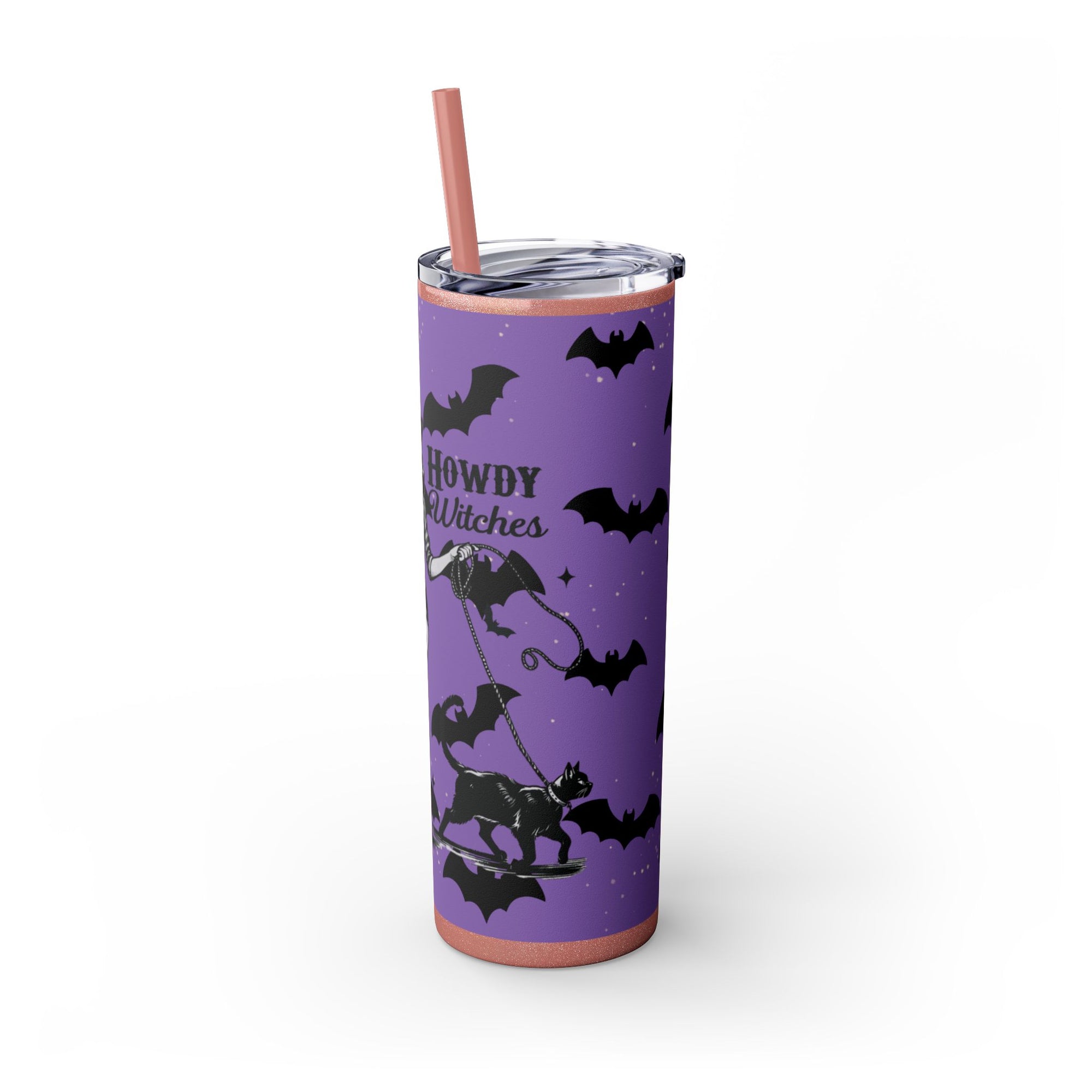 Halloween-Themed Skinny Tumbler with Straw, 20oz | Perfect for Spooky Parties, Trick or Treating, Gifting, or Everyday Use