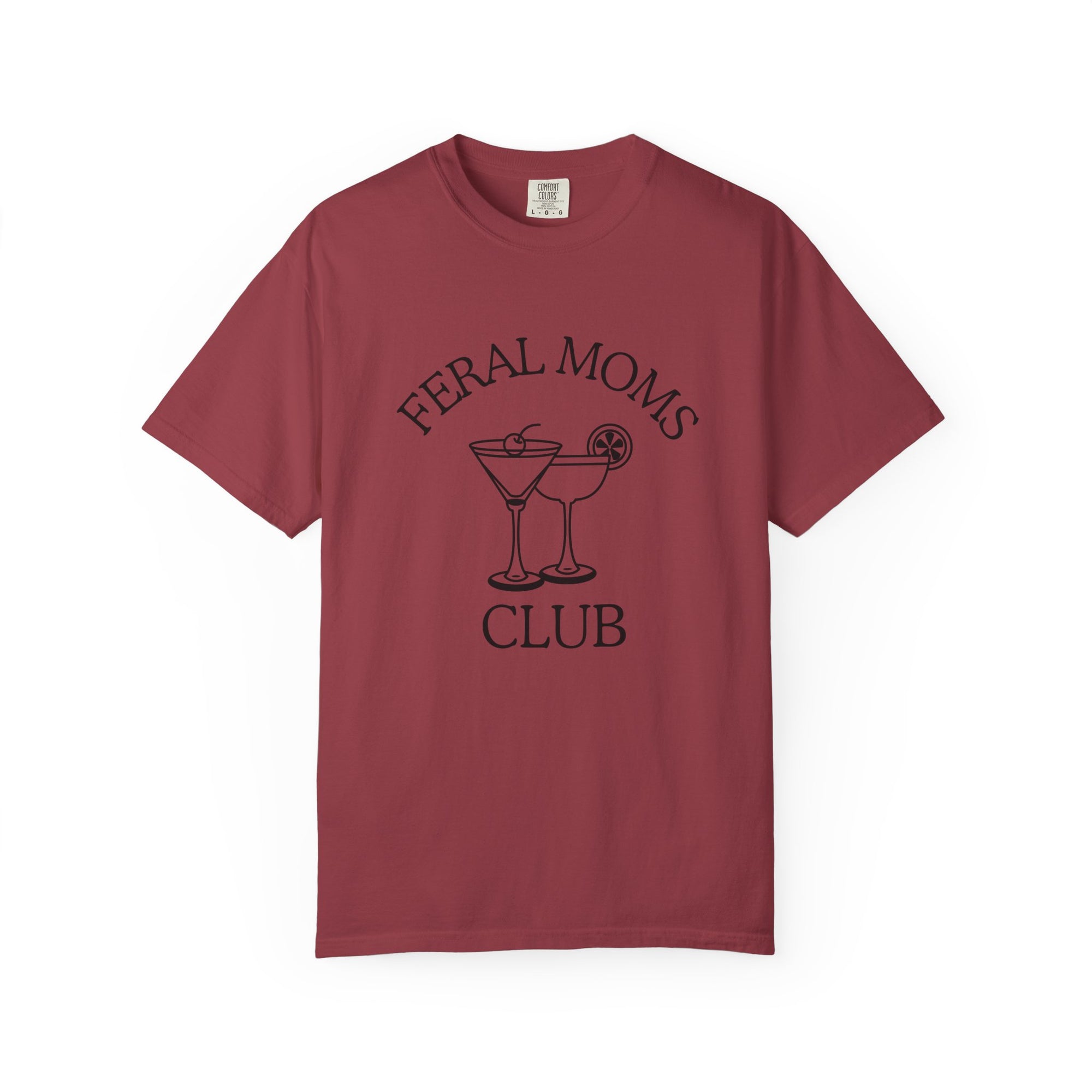 Cocktails Feral Moms Club T-shirt, Relaxed Fit, Gift for Moms, Funny Tees, Mother's Day, Women's Casual Wear