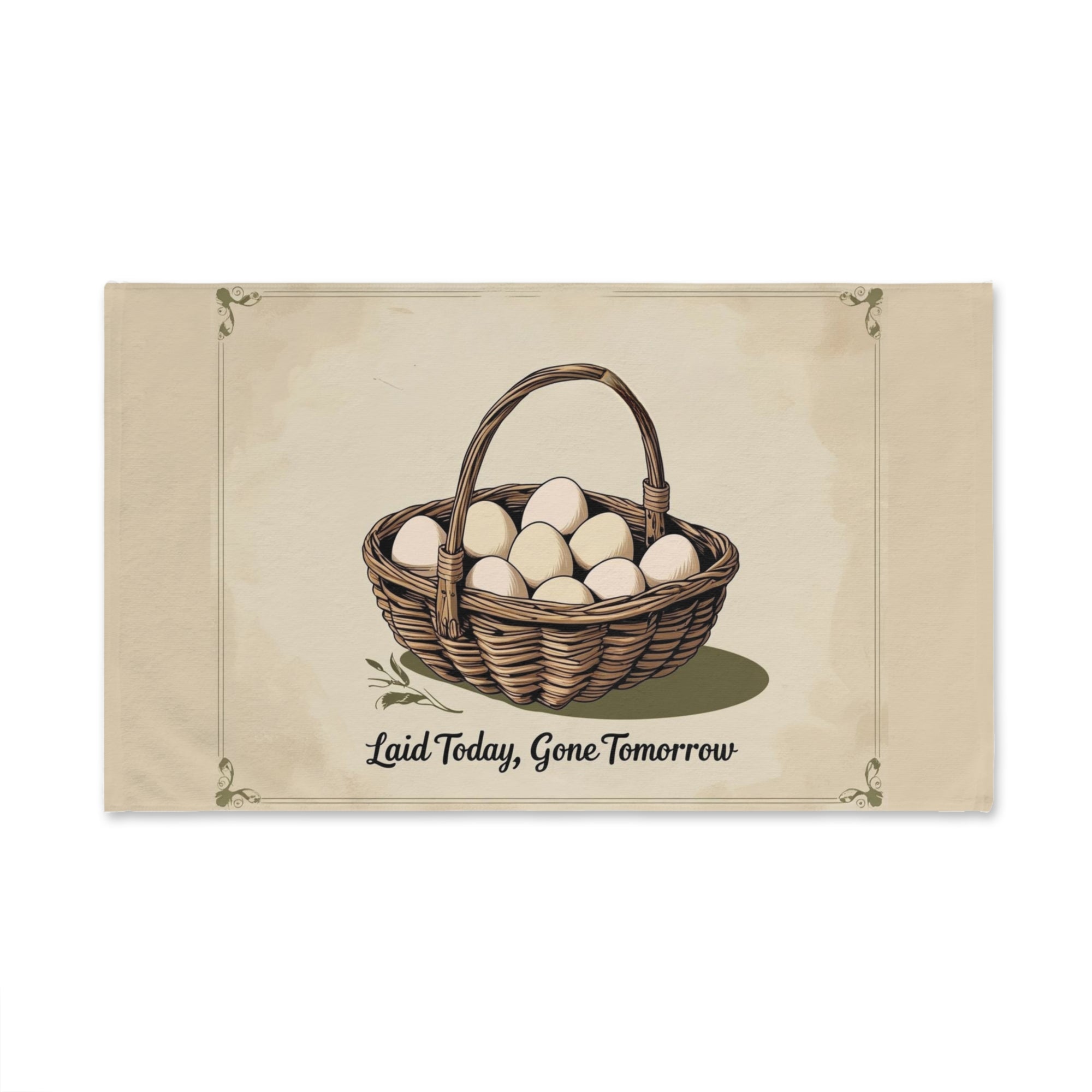 Laid Today Gone Tomorrow Egg Basket Liner Cloth Charming Farmhouse Hand Towel | Laid Today, Gone Tomorrow | Rustic Kitchen Decor, Country Living Gift, Easter Decor, Farmhouse Style