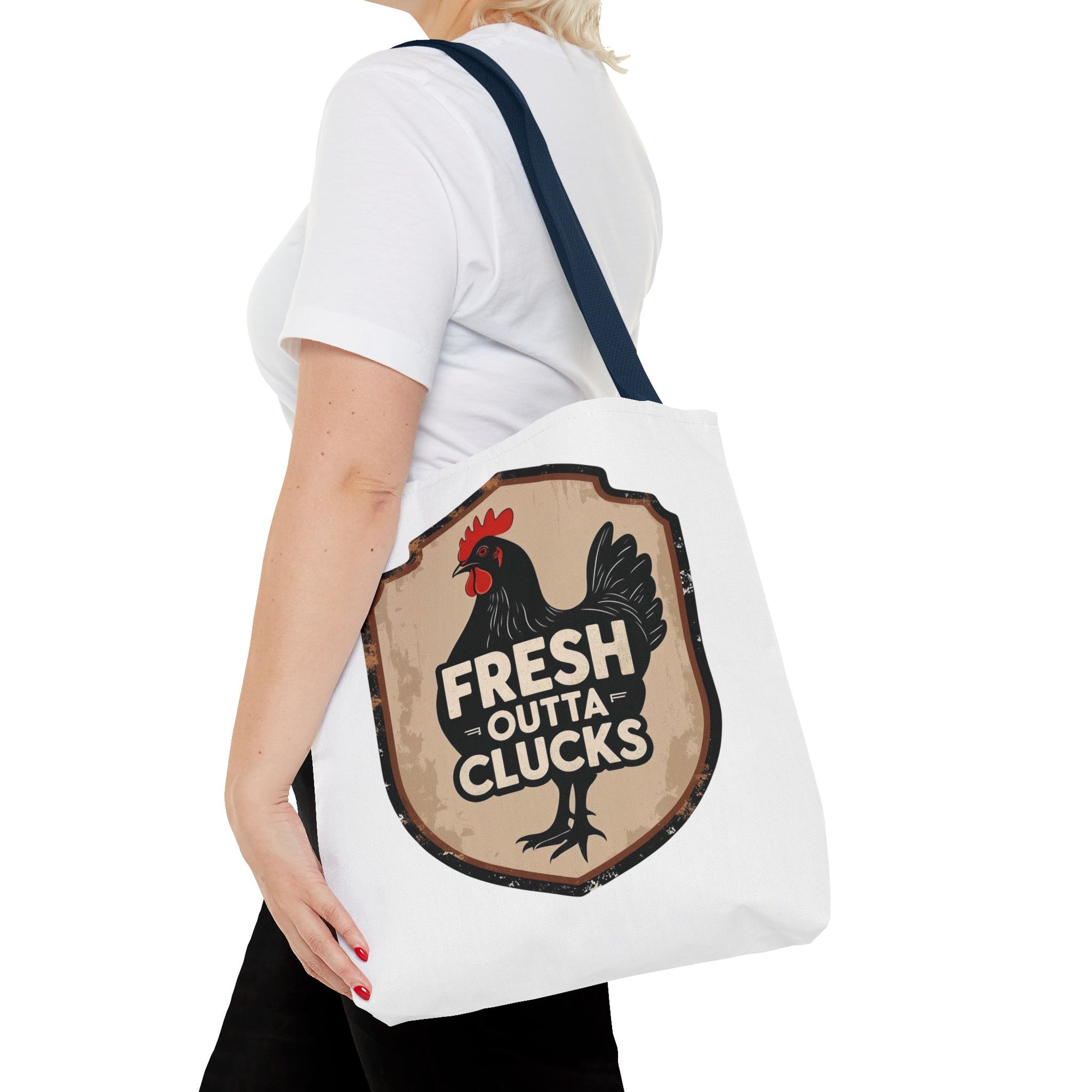 Fresh Outta Clucks Chicken Tote Bag – Funny Farmhouse Market Bag – Gift for Chicken Moms