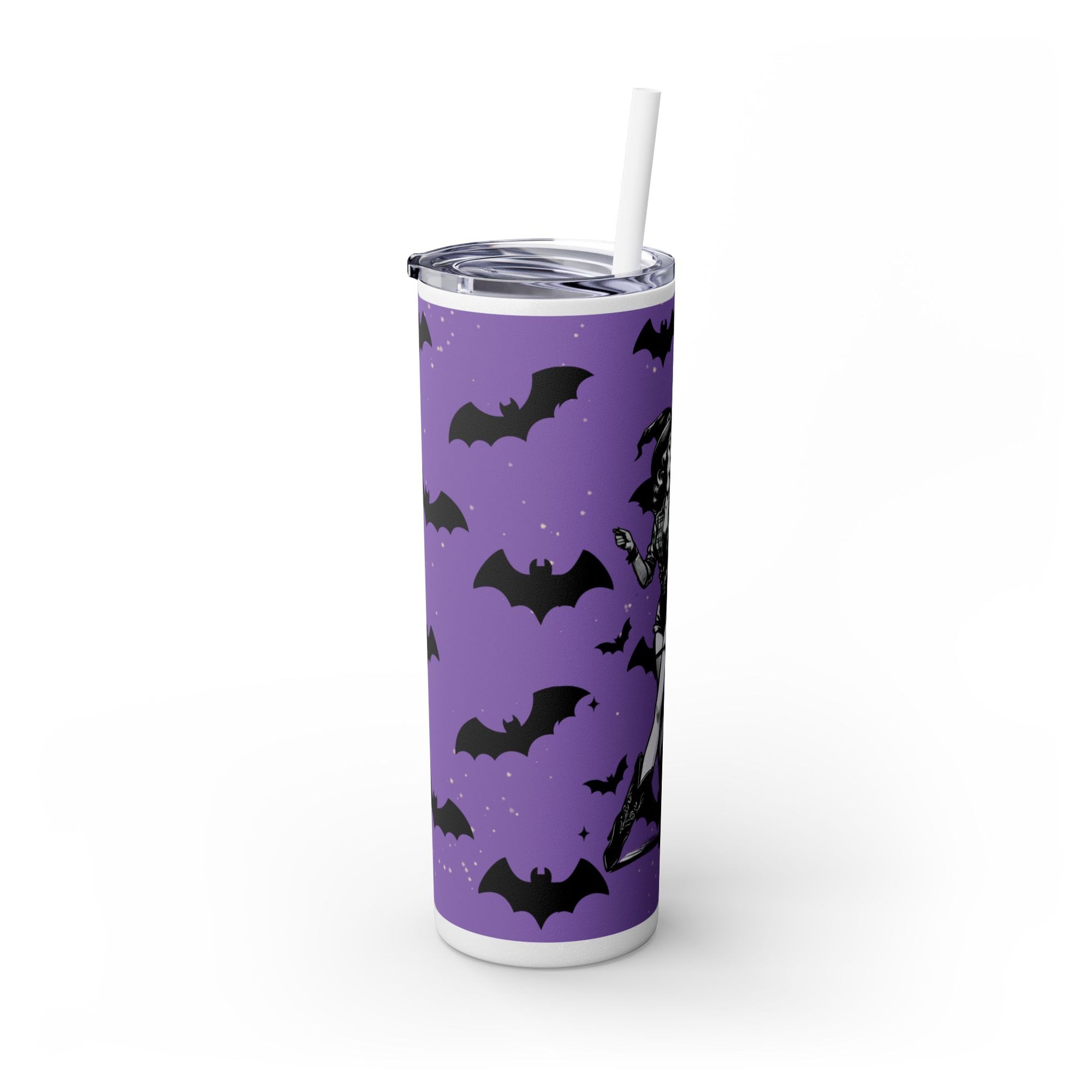 Halloween-Themed Skinny Tumbler with Straw, 20oz | Perfect for Spooky Parties, Trick or Treating, Gifting, or Everyday Use