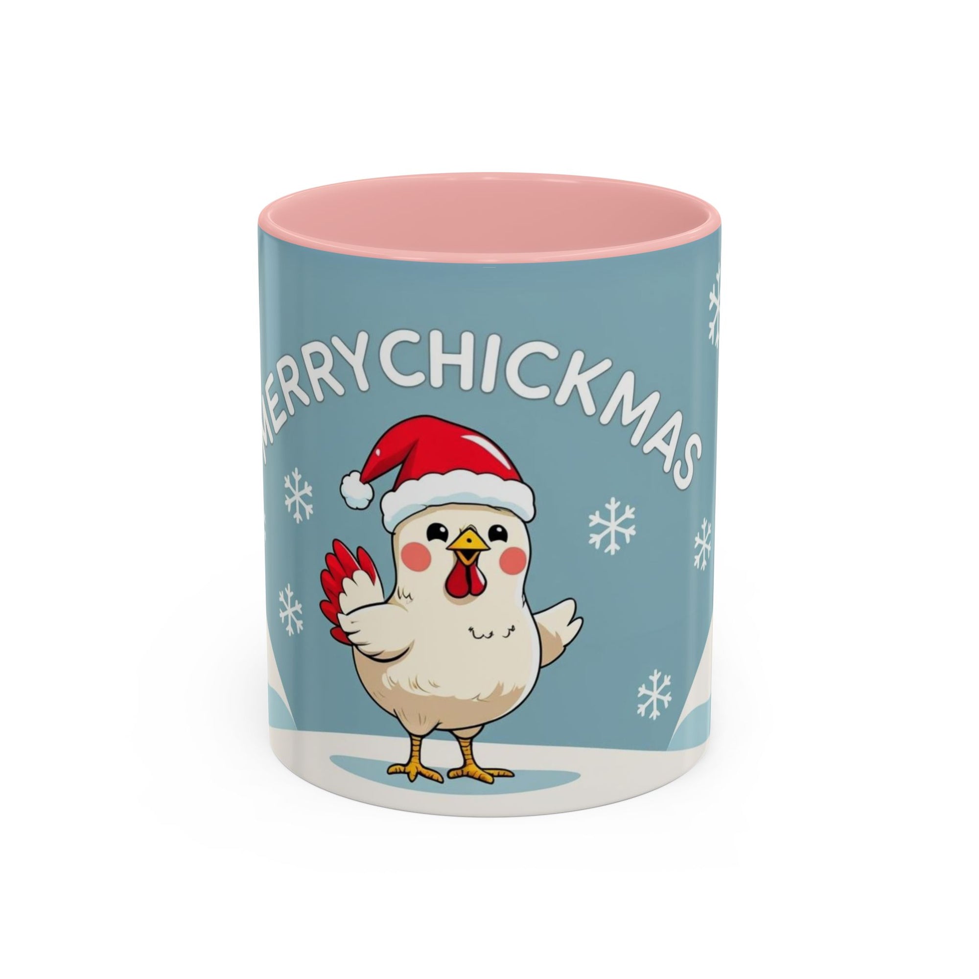 Merry Chickmas Christmas Chicken Accent Coffee Mug - Cute Holiday Gift, Festive Drinkware, Winter Celebration, Merry Chickmas, Funny Holiday Gift for Chicken Moms