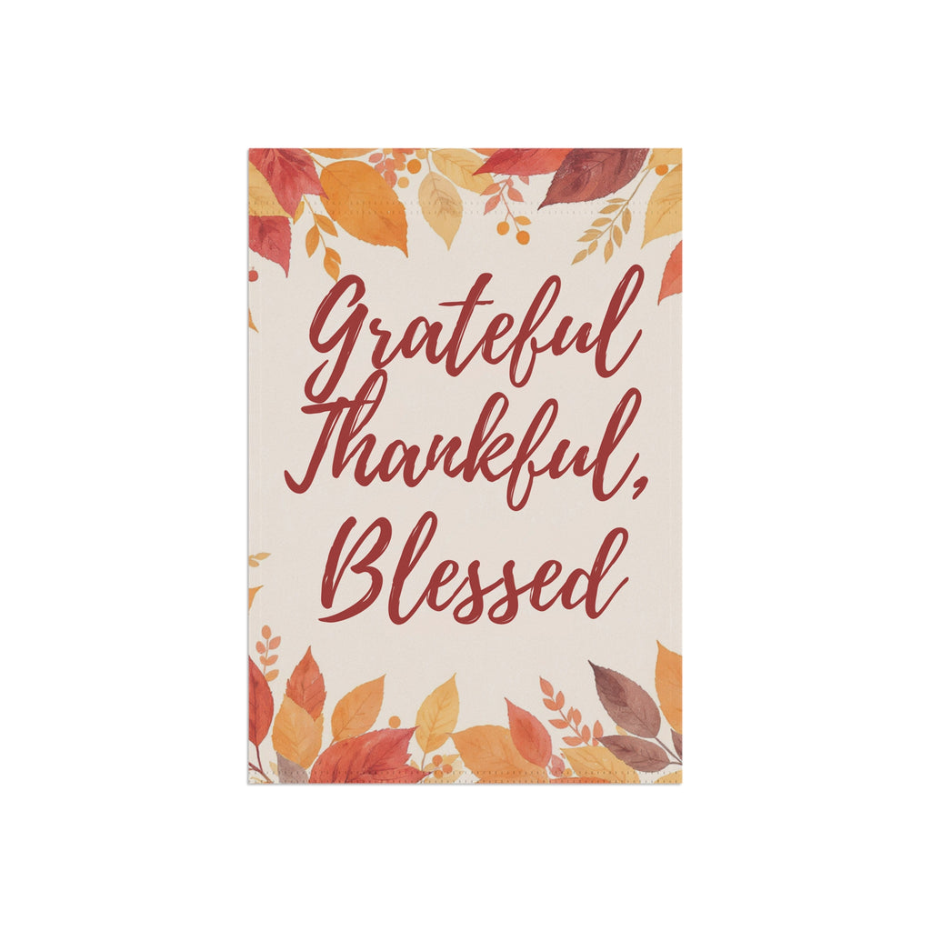 Fall Garden Banner: Grateful, Thankful, Blessed | Autumn Decor, Outdoor Flag, Thanksgiving, Home Decor, Seasonal Greeting