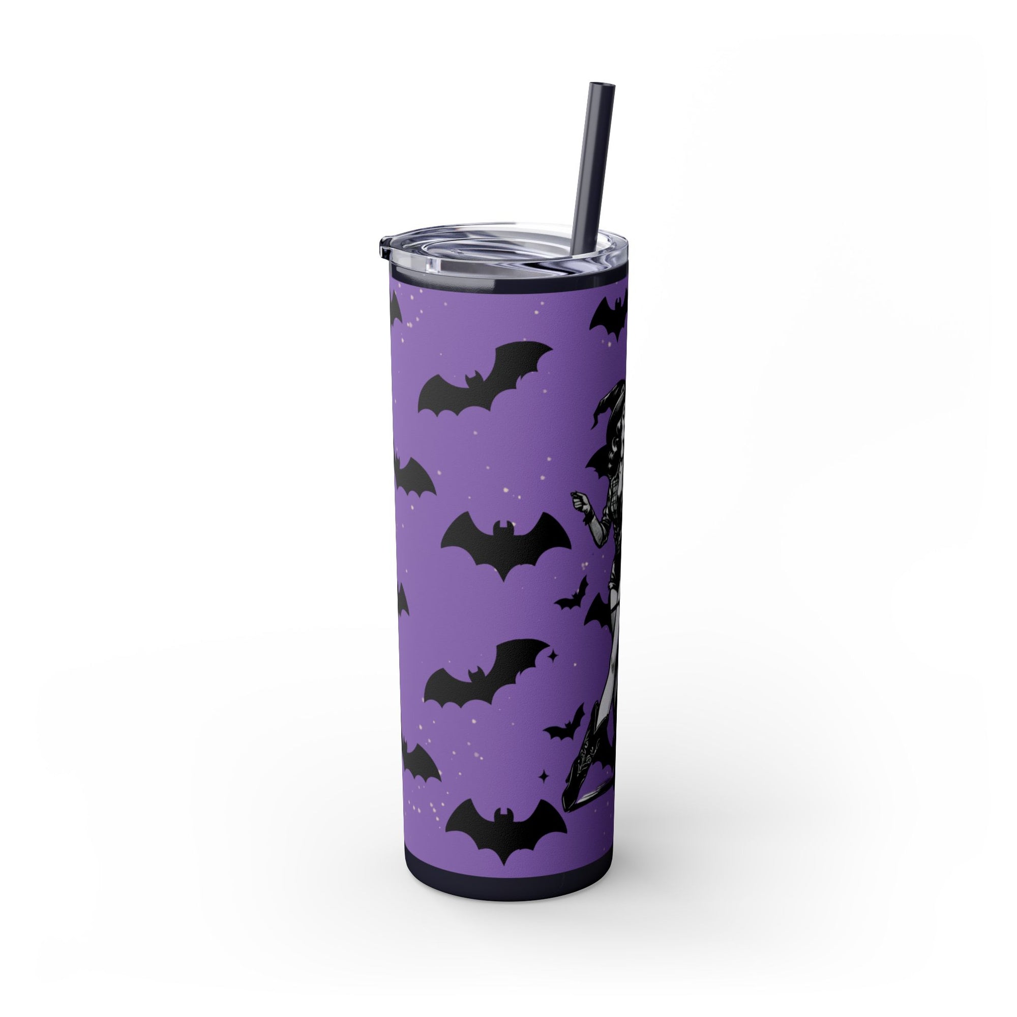 Halloween-Themed Skinny Tumbler with Straw, 20oz | Perfect for Spooky Parties, Trick or Treating, Gifting, or Everyday Use