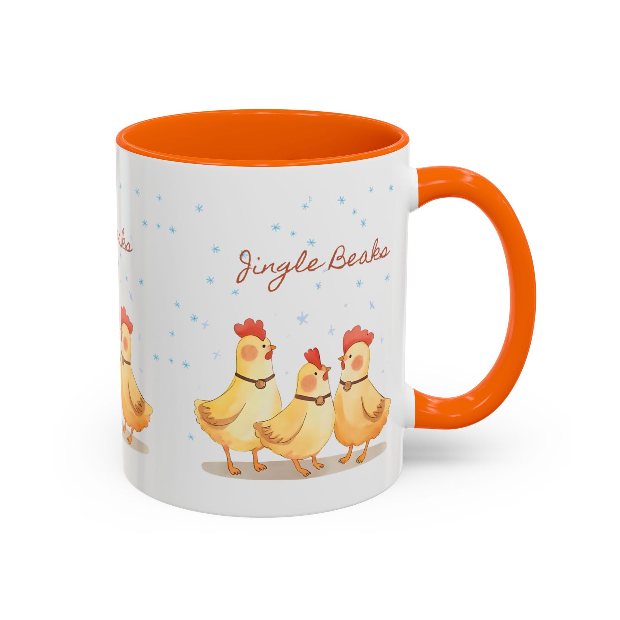 Jingle Beaks Chicken Mug – Funny Holiday Coffee Cup – Farmhouse Christmas Gift for Chicken Lovers  Accent Coffee Mug, Cute Chickens Coffee Cup, Holiday Gift, Fun Kitchen Decor, Farmhouse Style Mug, Unique Present