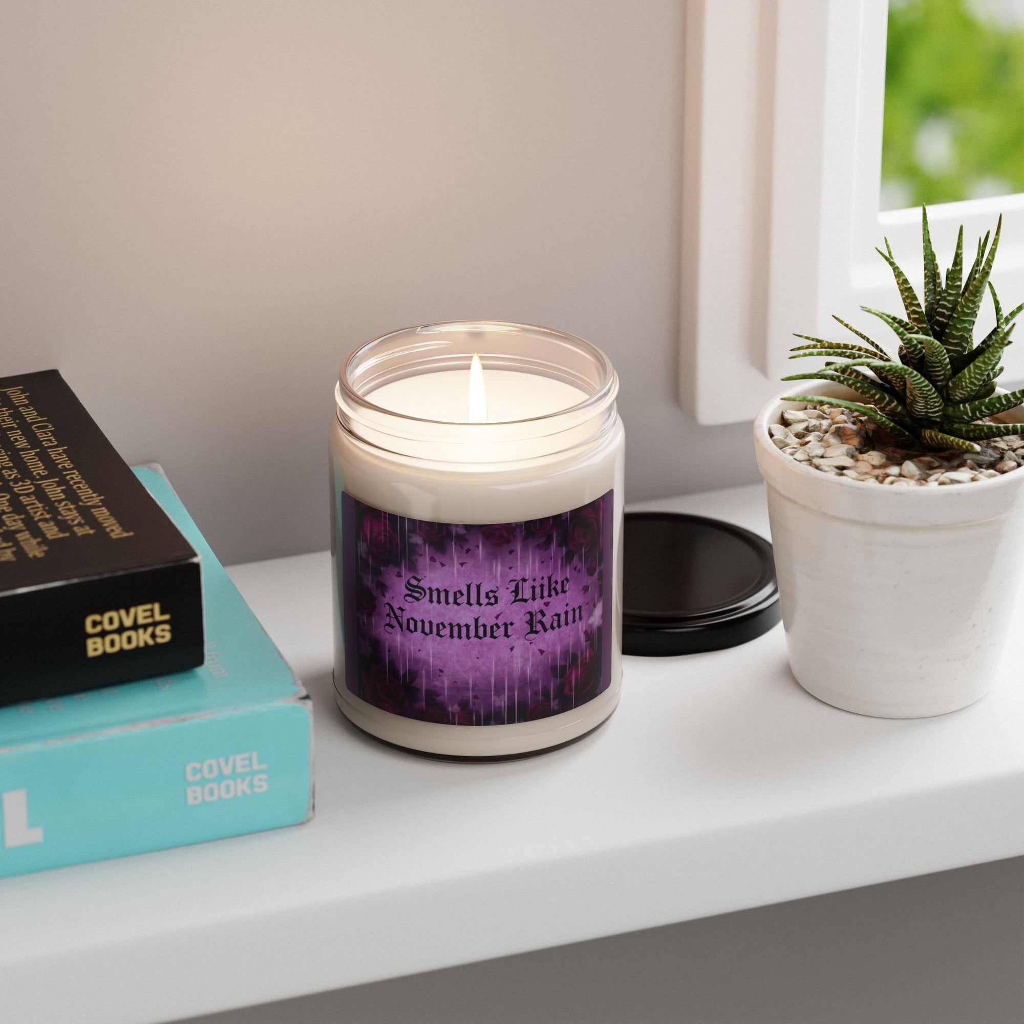 Smells Like November Rain Soy Candle | 90s Nostalgia Gift | Guns N’ Roses Inspired Candle | Retro Funny Candle for Music Lovers