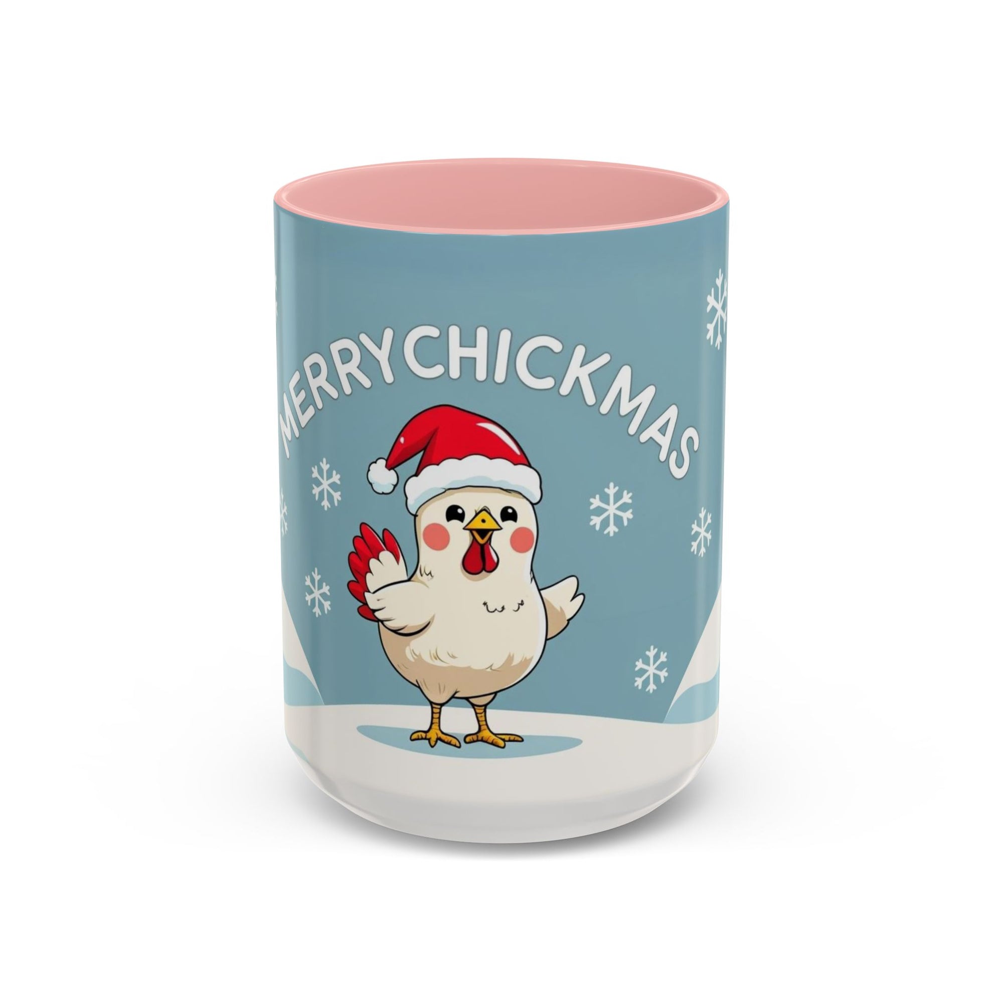 Merry Chickmas Christmas Chicken Accent Coffee Mug - Cute Holiday Gift, Festive Drinkware, Winter Celebration, Merry Chickmas, Funny Holiday Gift for Chicken Moms