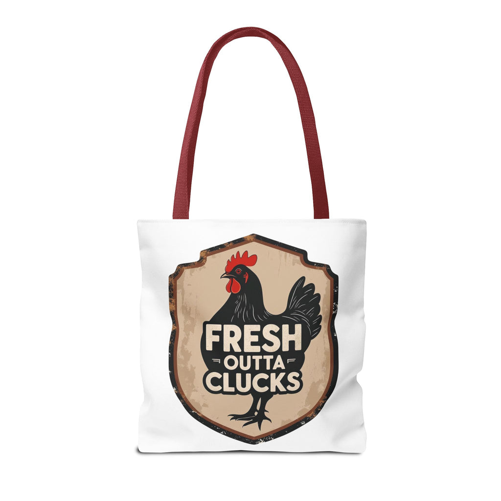 Fresh Outta Clucks Chicken Tote Bag – Funny Farmhouse Market Bag – Gift for Chicken Moms