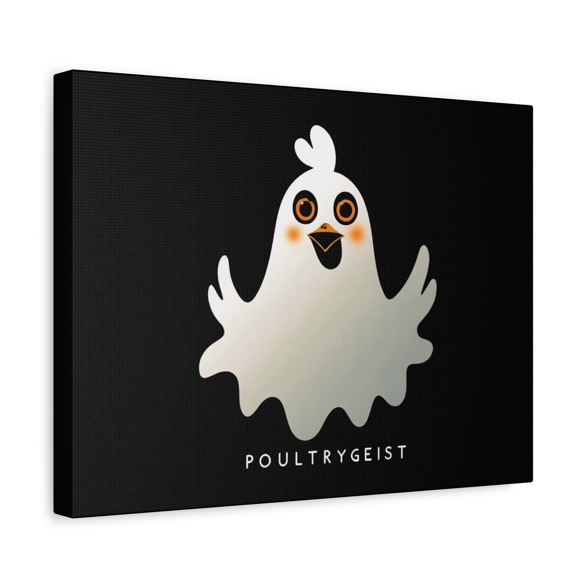 Poultrygeist Chicken Halloween Wall Art – Funny Farmhouse Spooky Decor – Gift for Chicken Lovers Whimsical Canvas Wall Art, Poultrygeist Decor, Cute Ghost Art, Halloween Home Decor, Fun Wall Hanging