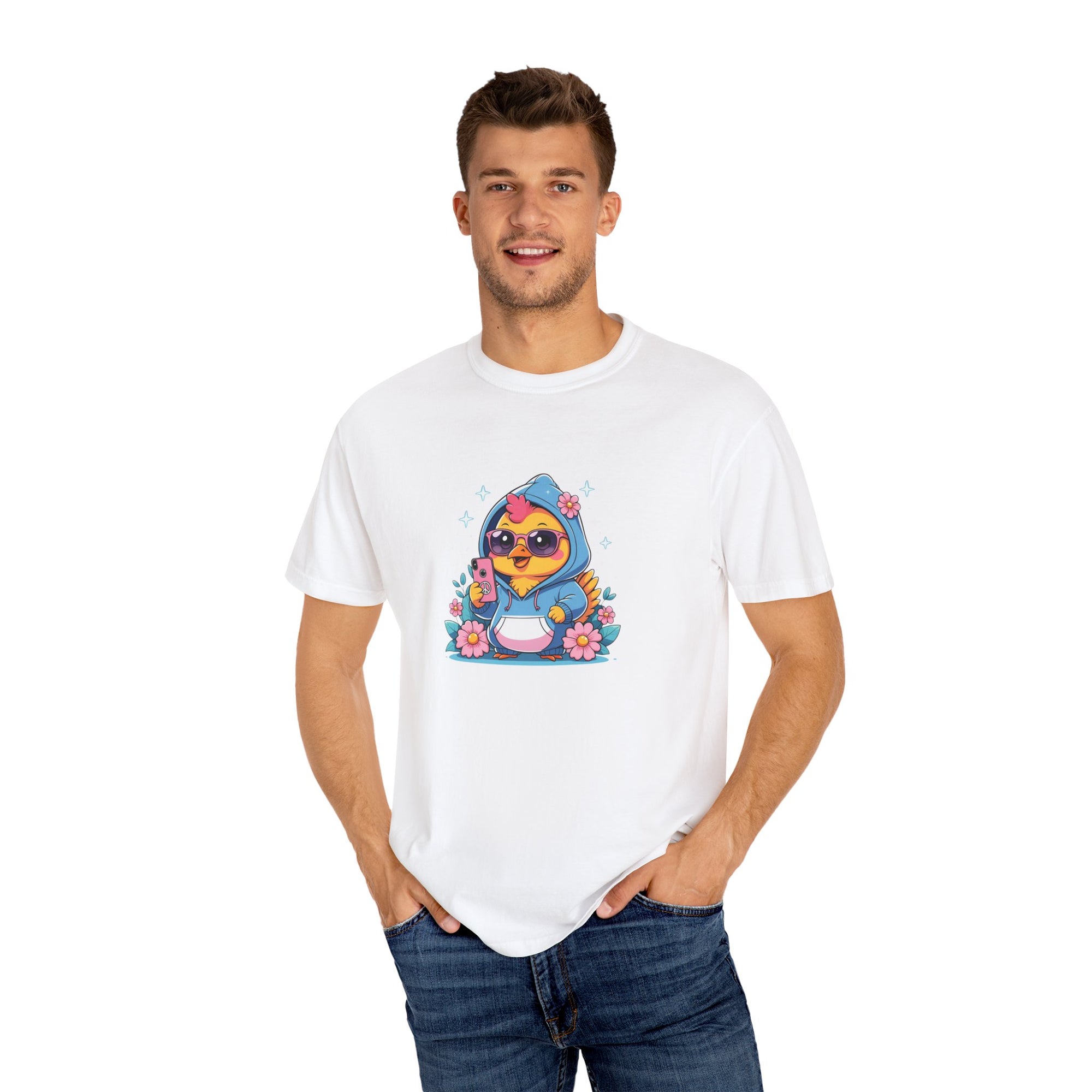 Cute Teen Chick Graphic Tee, Unisex Shirt, Fun T-Shirt, Gift for Animal Lovers, Floral Design Top