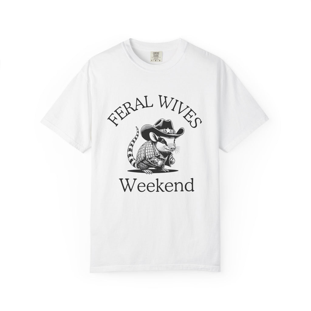Armadillo Texas Feral Wives Graphic T-Shirt, Fun Weekend Tee, Unisex Casual Shirt, Gift for Friends, Cowboy Armadillo Design
