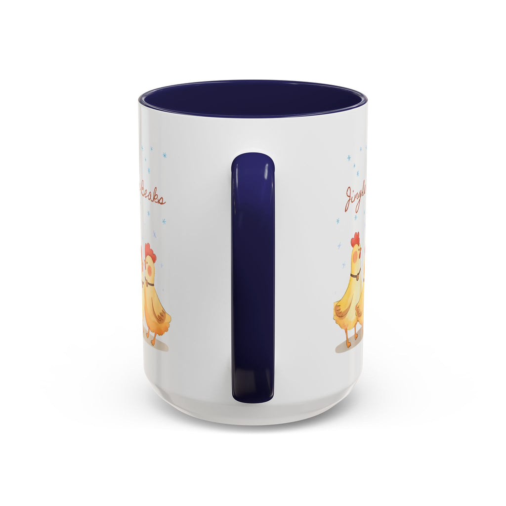 Jingle Beaks Chicken Mug – Funny Holiday Coffee Cup – Farmhouse Christmas Gift for Chicken Lovers  Accent Coffee Mug, Cute Chickens Coffee Cup, Holiday Gift, Fun Kitchen Decor, Farmhouse Style Mug, Unique Present
