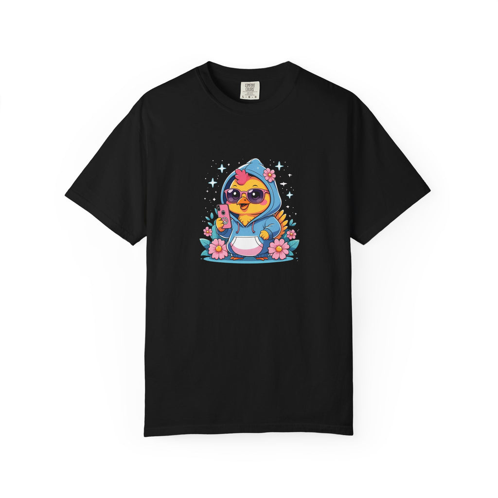 Cute Teen Chick Graphic Tee, Unisex Shirt, Fun T-Shirt, Gift for Animal Lovers, Floral Design Top