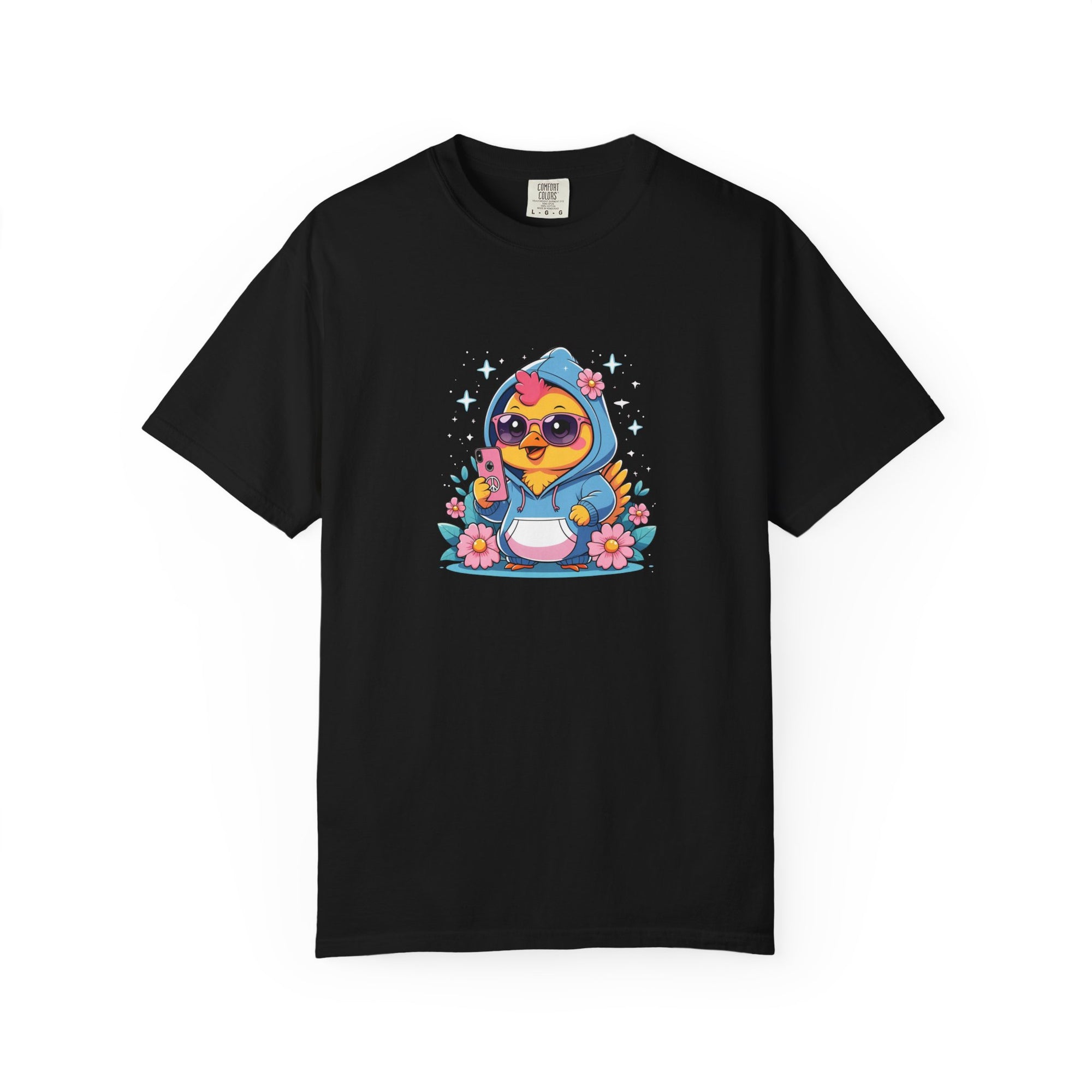 Cute Teen Chick Graphic Tee, Unisex Shirt, Fun T-Shirt, Gift for Animal Lovers, Floral Design Top