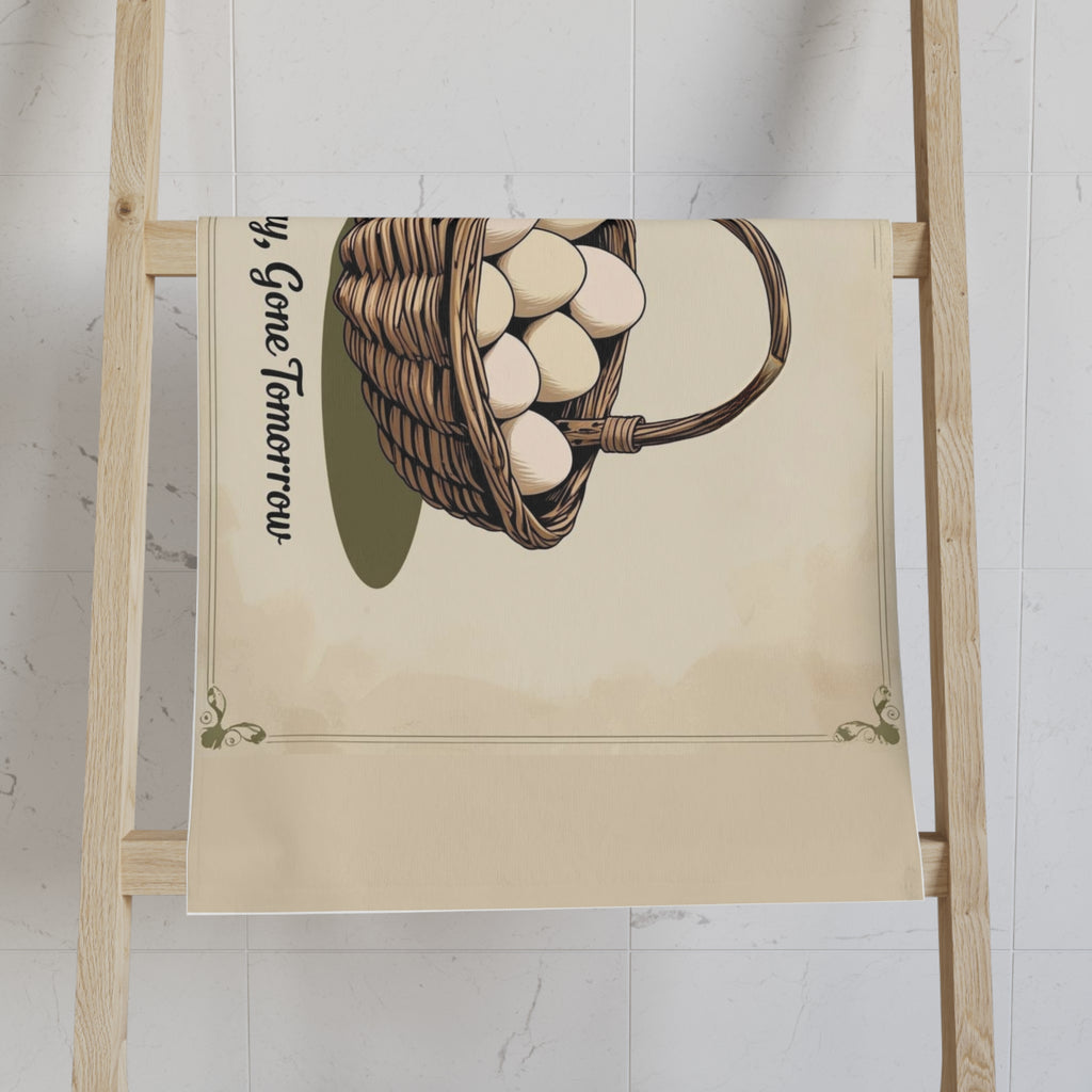 Laid Today Gone Tomorrow Egg Basket Liner Cloth Charming Farmhouse Hand Towel | Laid Today, Gone Tomorrow | Rustic Kitchen Decor, Country Living Gift, Easter Decor, Farmhouse Style