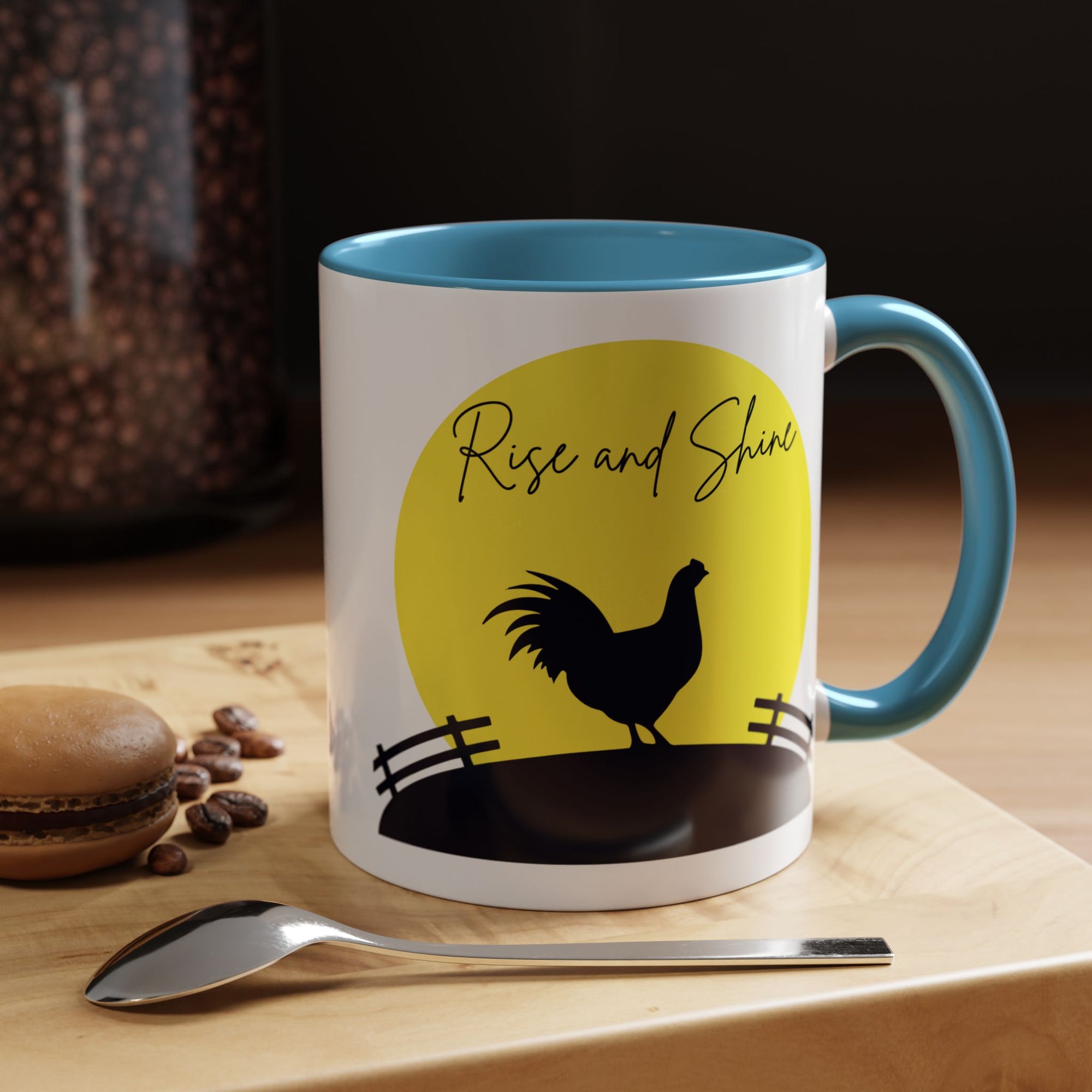 Rise and Shine Rooster Mug – Farmhouse Coffee Cup – Chicken Lover Gift – Country Kitchen Decor – Morning Coffee Tea Mug