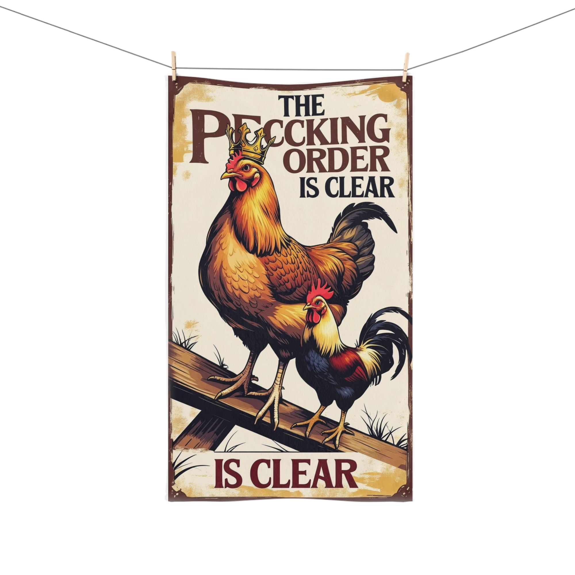 Charming Chicken Hand Towel - Farmhouse Decor, Kitchen Accessory, Gift for Poultry Lovers, Rustic Kitchen Towel, Funny Home Decor