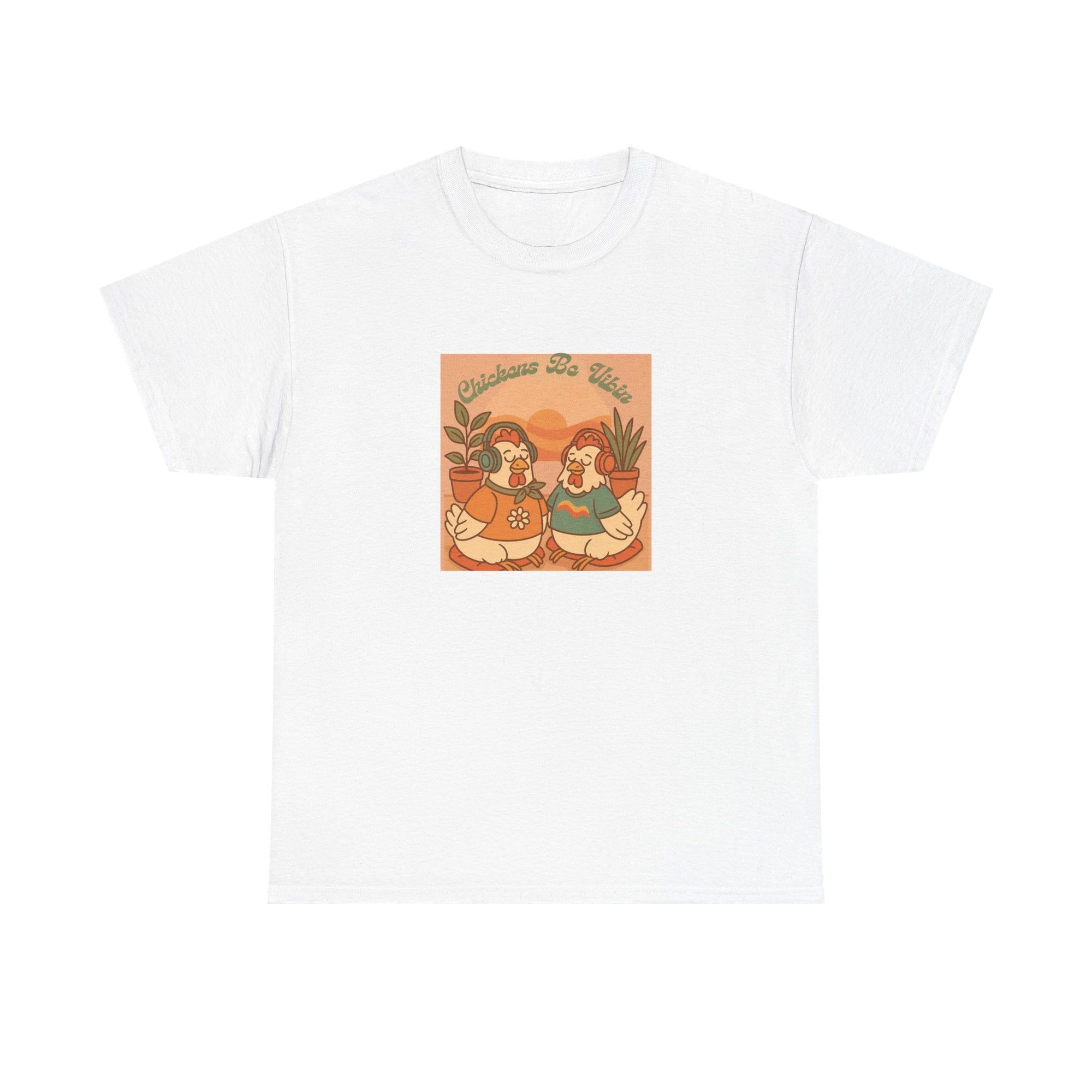 Chickens Be Vibin' Retro Vibes Unisex Tee, Cute Graphic T-Shirt, Casual Wear, Gift for Friends, Summer Outfit, Everyday Style