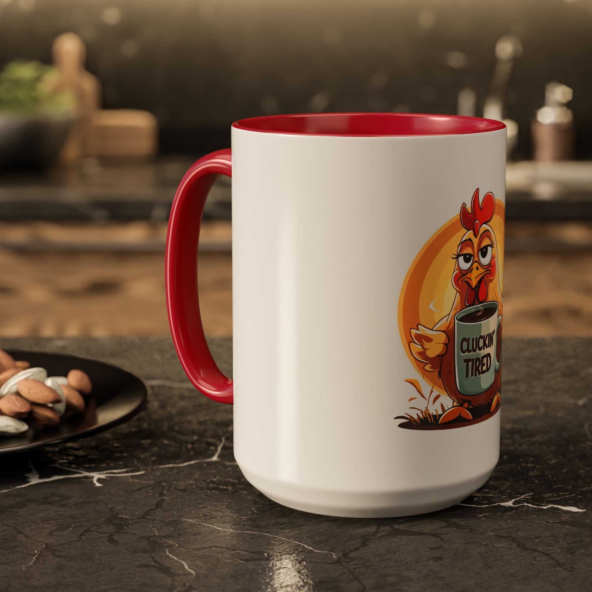 Cluckin’ Tired – 20oz Stainless Steel Tumbler Funny Chicken Mug, Clucking Tired Coffee Cup, Gift for Chicken Lovers, Colorful Ceramic Mug, Morning Coffee Cup