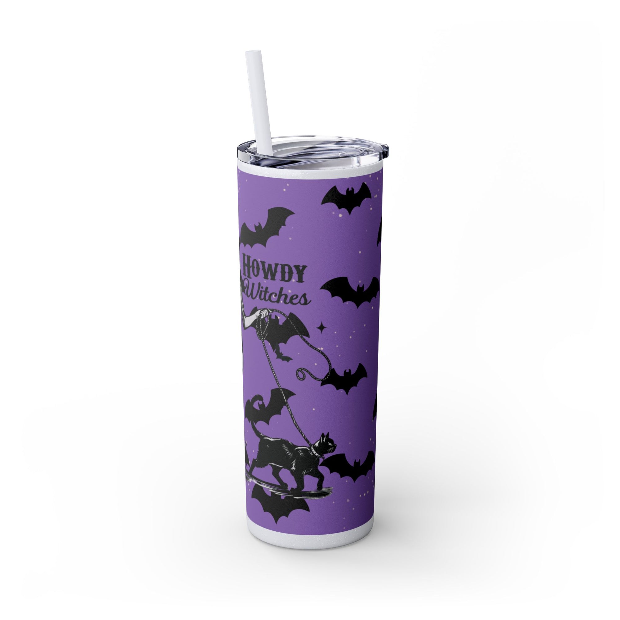 Halloween-Themed Skinny Tumbler with Straw, 20oz | Perfect for Spooky Parties, Trick or Treating, Gifting, or Everyday Use