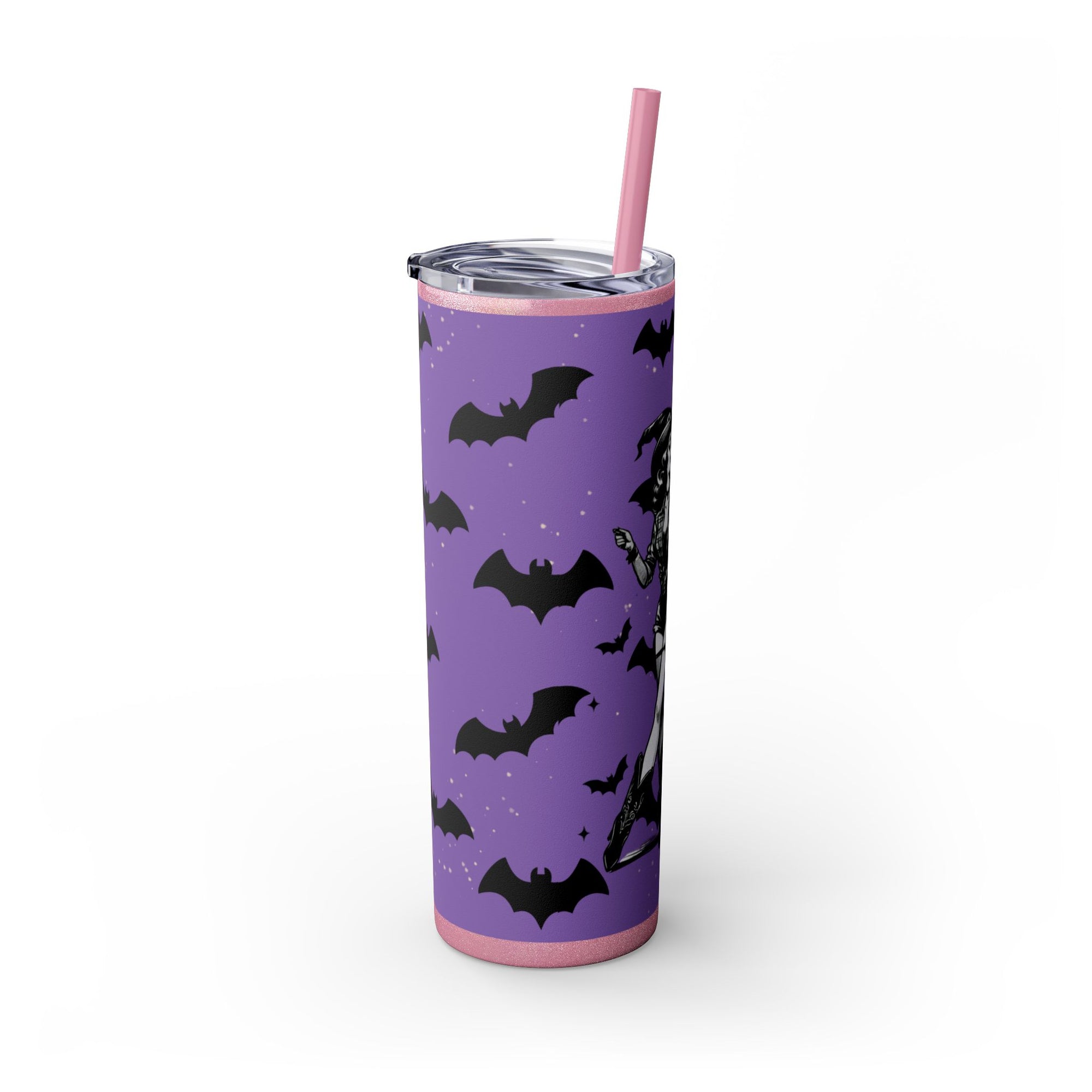 Halloween-Themed Skinny Tumbler with Straw, 20oz | Perfect for Spooky Parties, Trick or Treating, Gifting, or Everyday Use