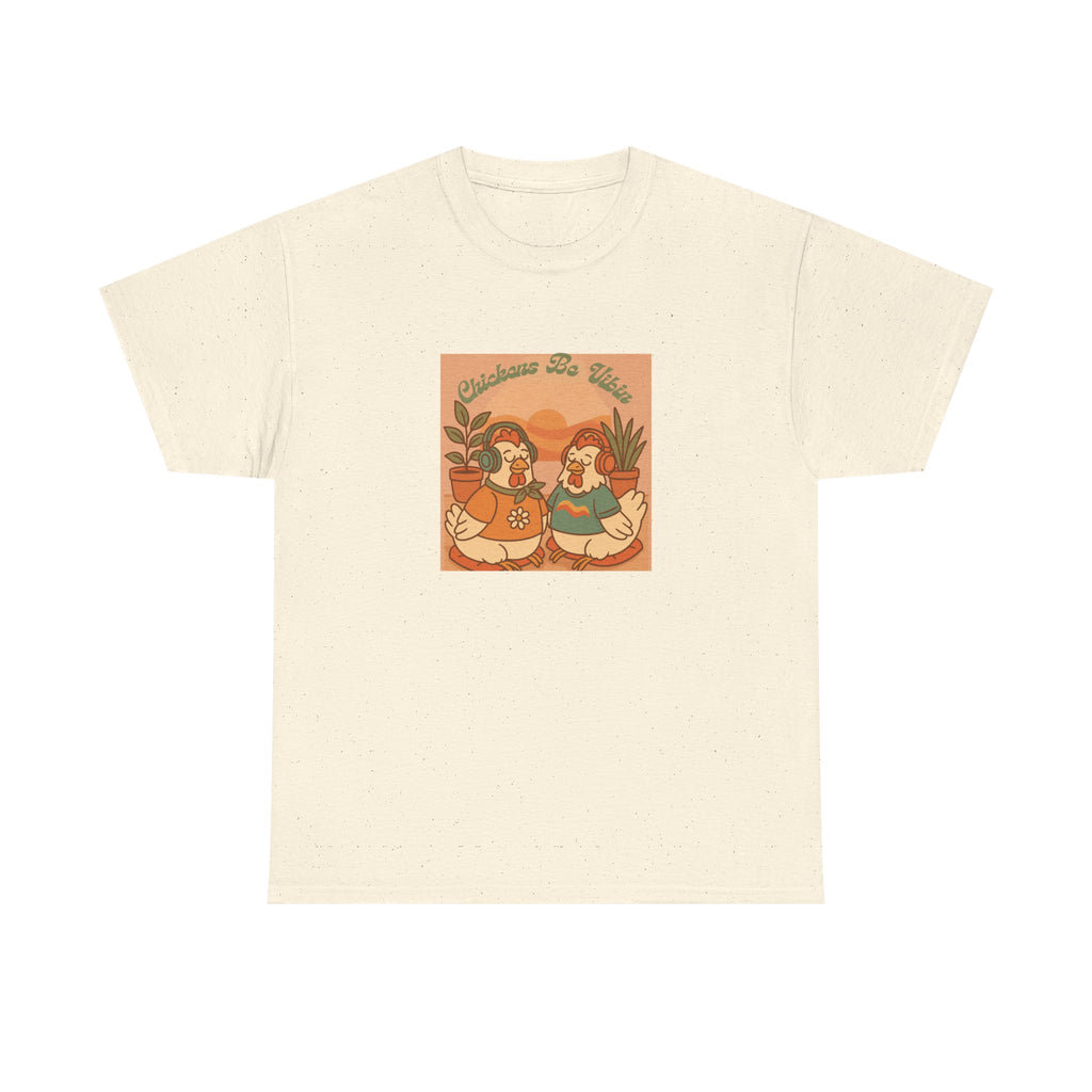 Chickens Be Vibin' Retro Vibes Unisex Tee, Cute Graphic T-Shirt, Casual Wear, Gift for Friends, Summer Outfit, Everyday Style