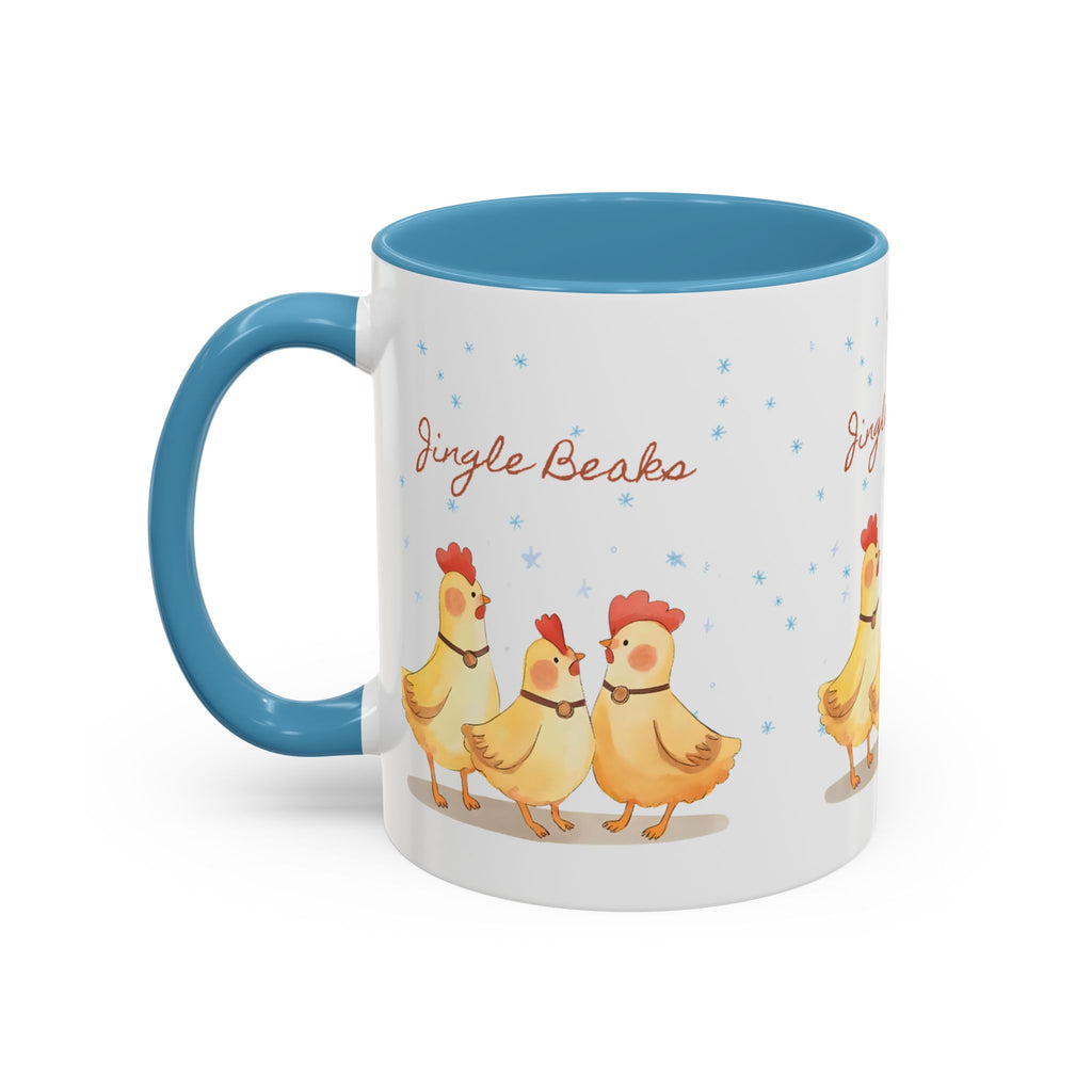 Jingle Beaks Chicken Mug – Funny Holiday Coffee Cup – Farmhouse Christmas Gift for Chicken Lovers  Accent Coffee Mug, Cute Chickens Coffee Cup, Holiday Gift, Fun Kitchen Decor, Farmhouse Style Mug, Unique Present