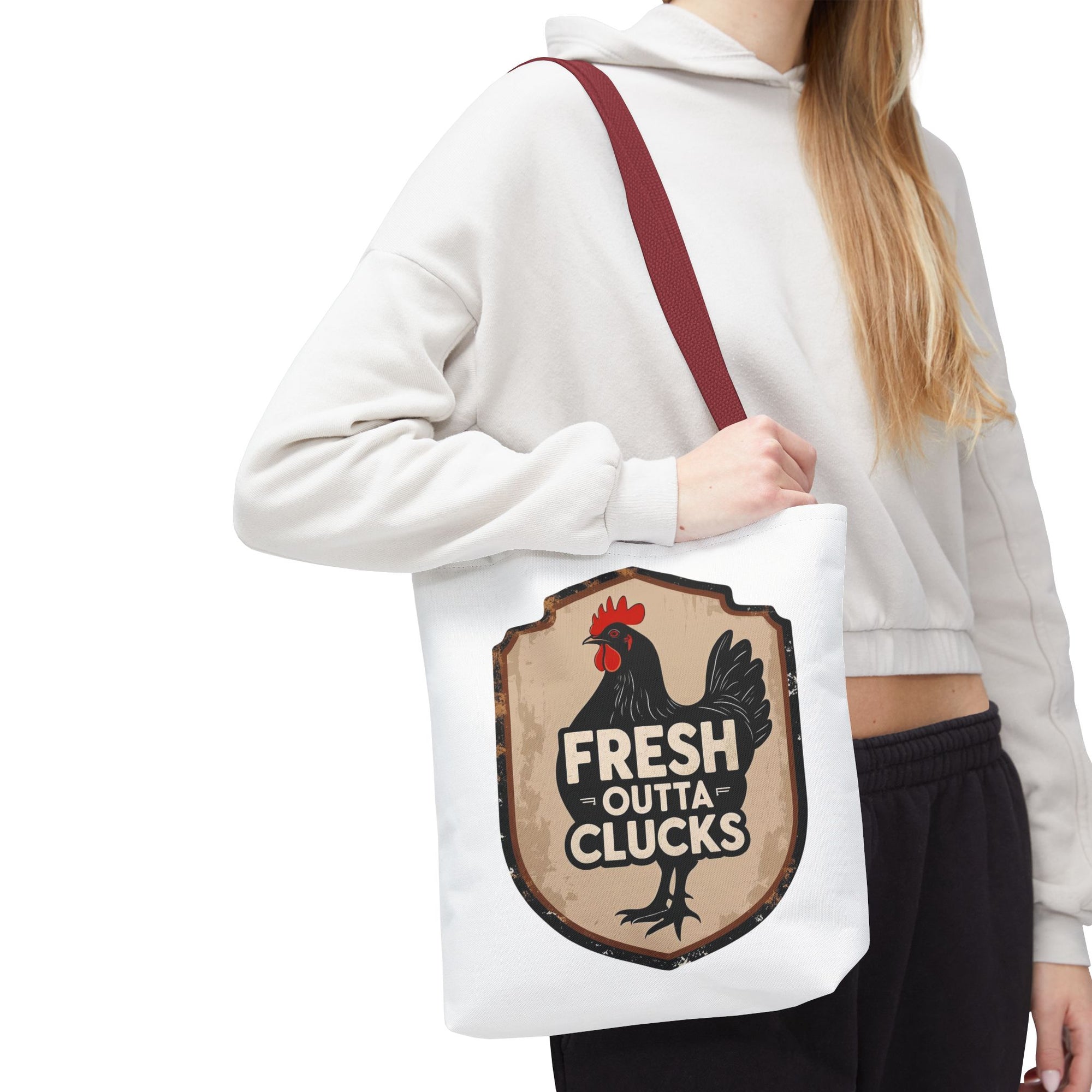 Fresh Outta Clucks Chicken Tote Bag – Funny Farmhouse Market Bag – Gift for Chicken Moms