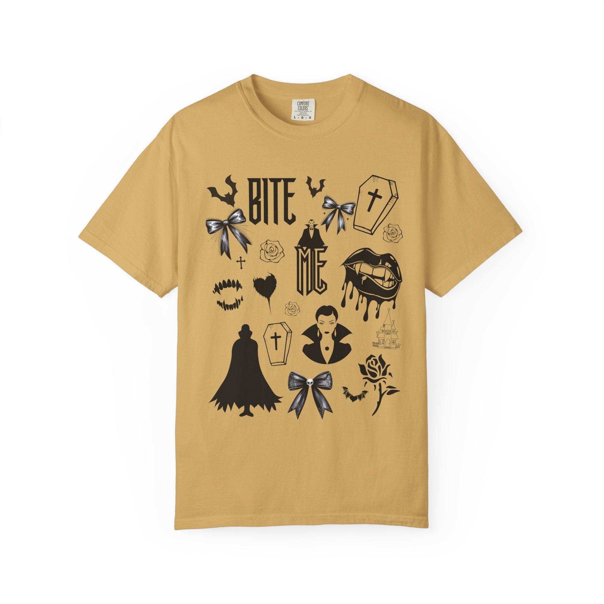 Sink your teeth into spooky season with this bold Bite Me vampire-inspired graphic tee! 🧛‍♂️🦇
